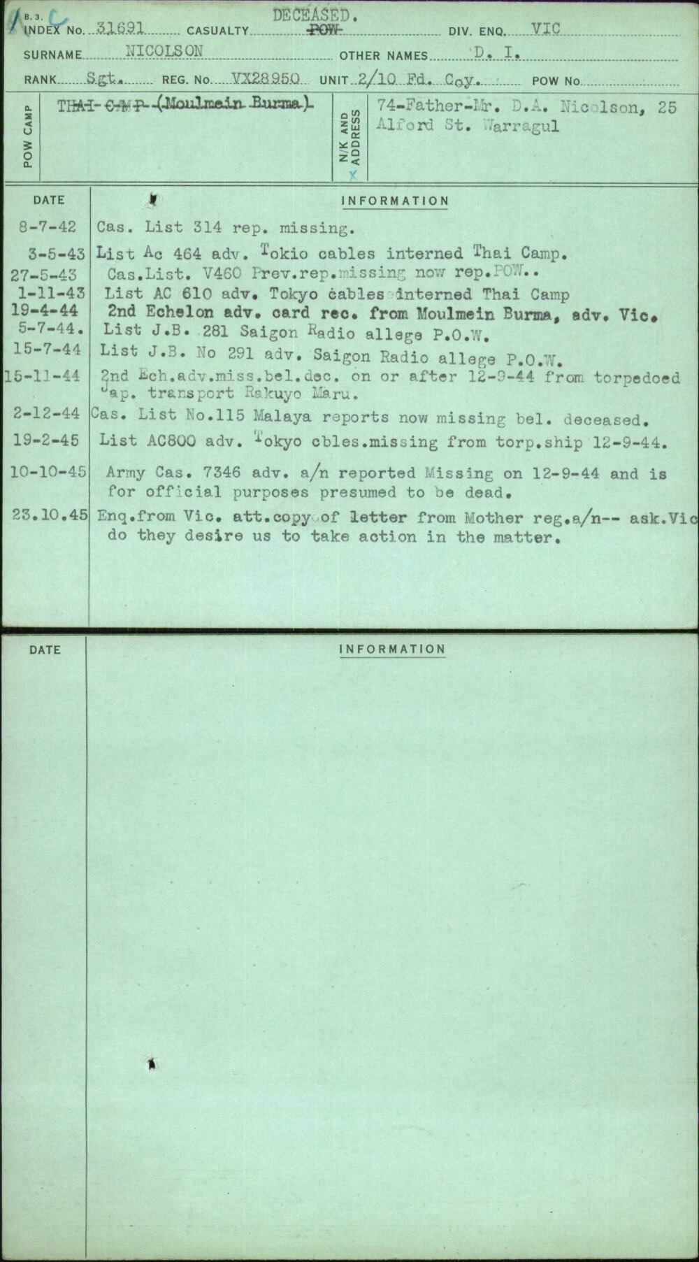 Nicolson, D I, VX28950