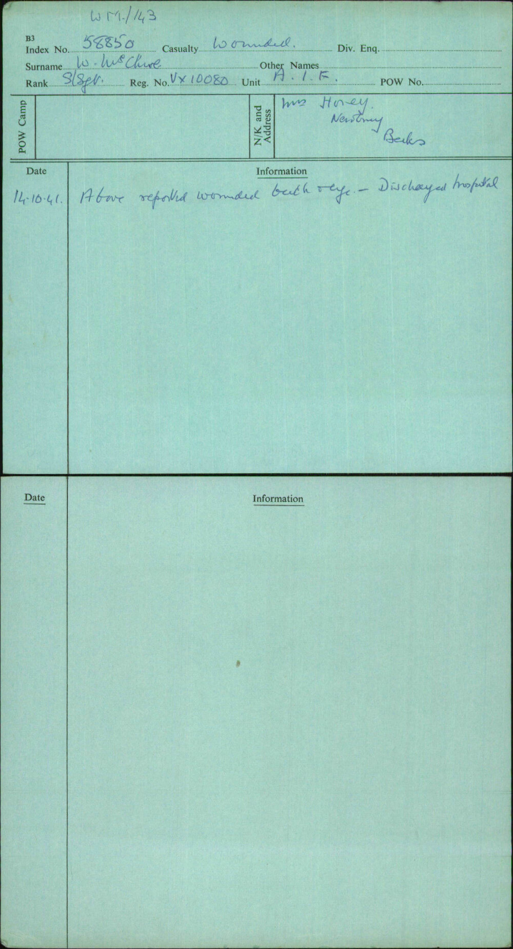 Nil, [No Given Name], VX10080