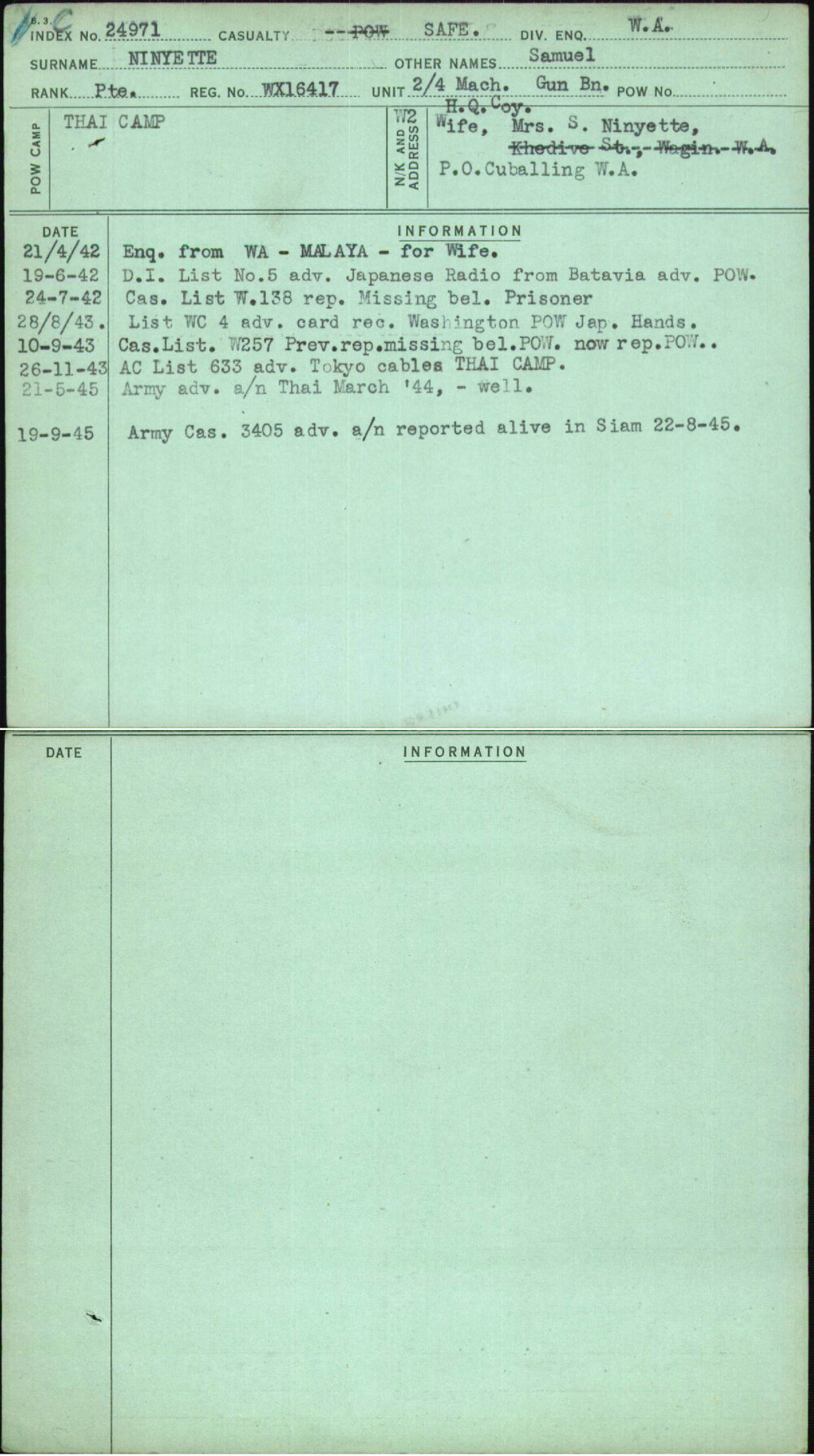 Ninyette, Samuel, WX16417