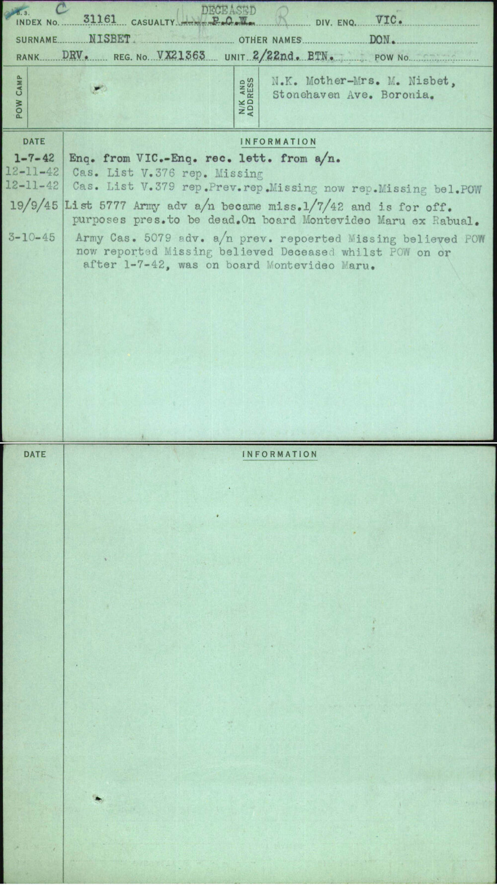 Nisbet, Don, VX21363