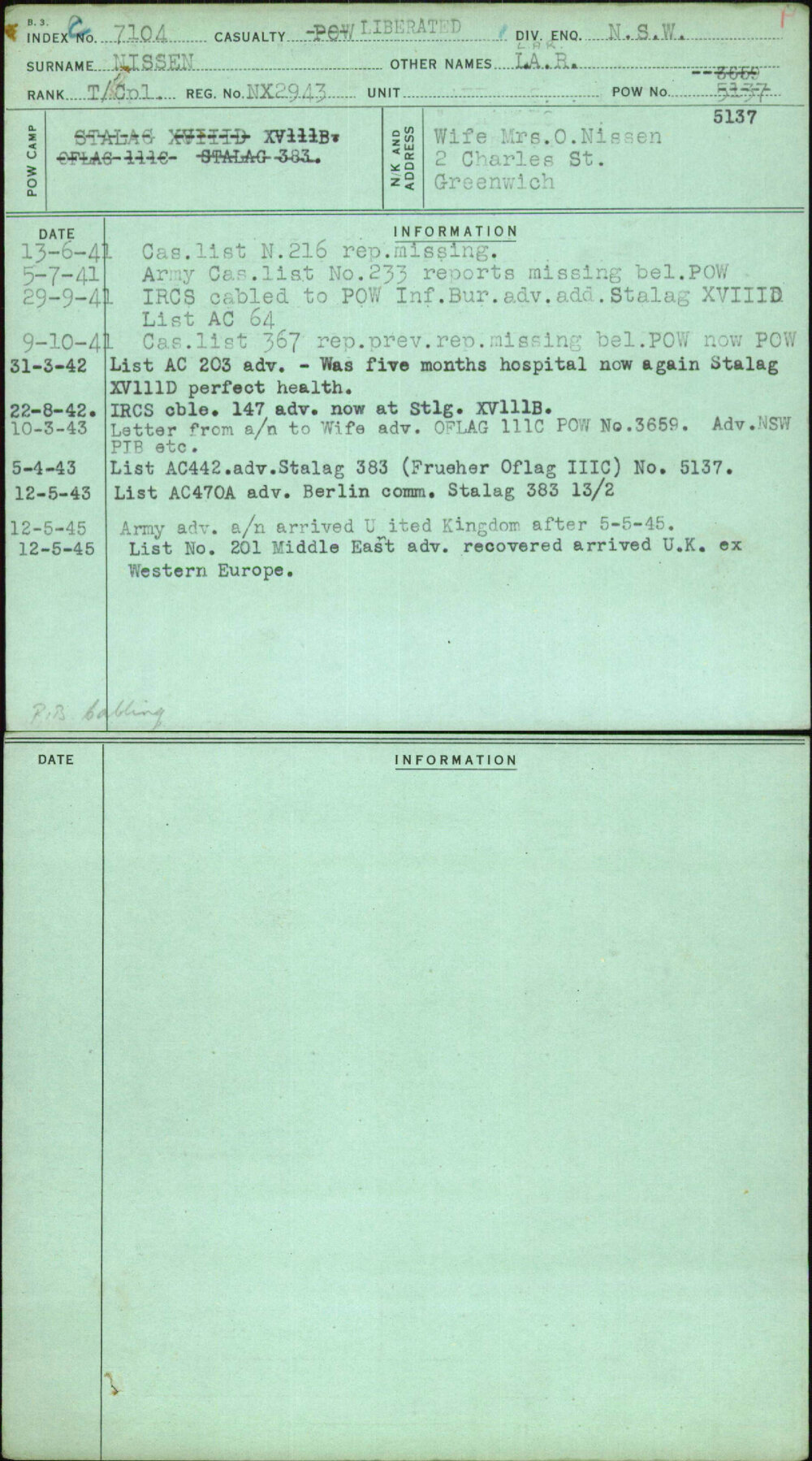 Nissen, L A R, NX2943