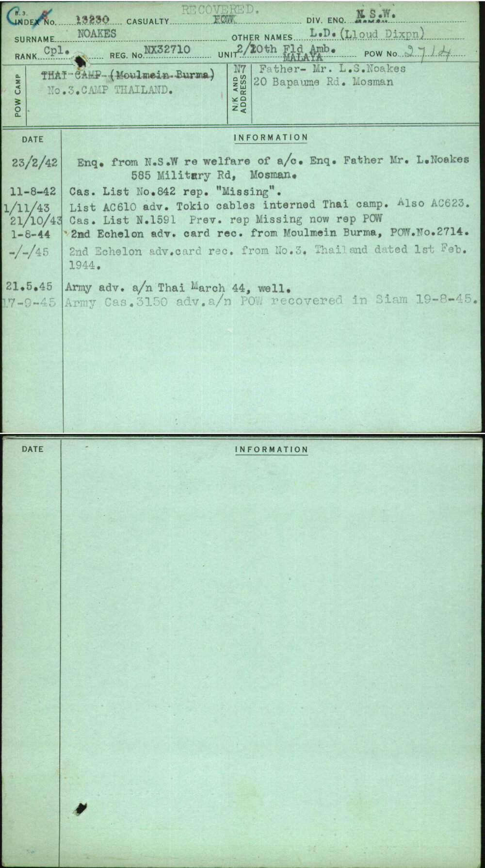 Noakes, L D (Lloud Dixpn), NX32710