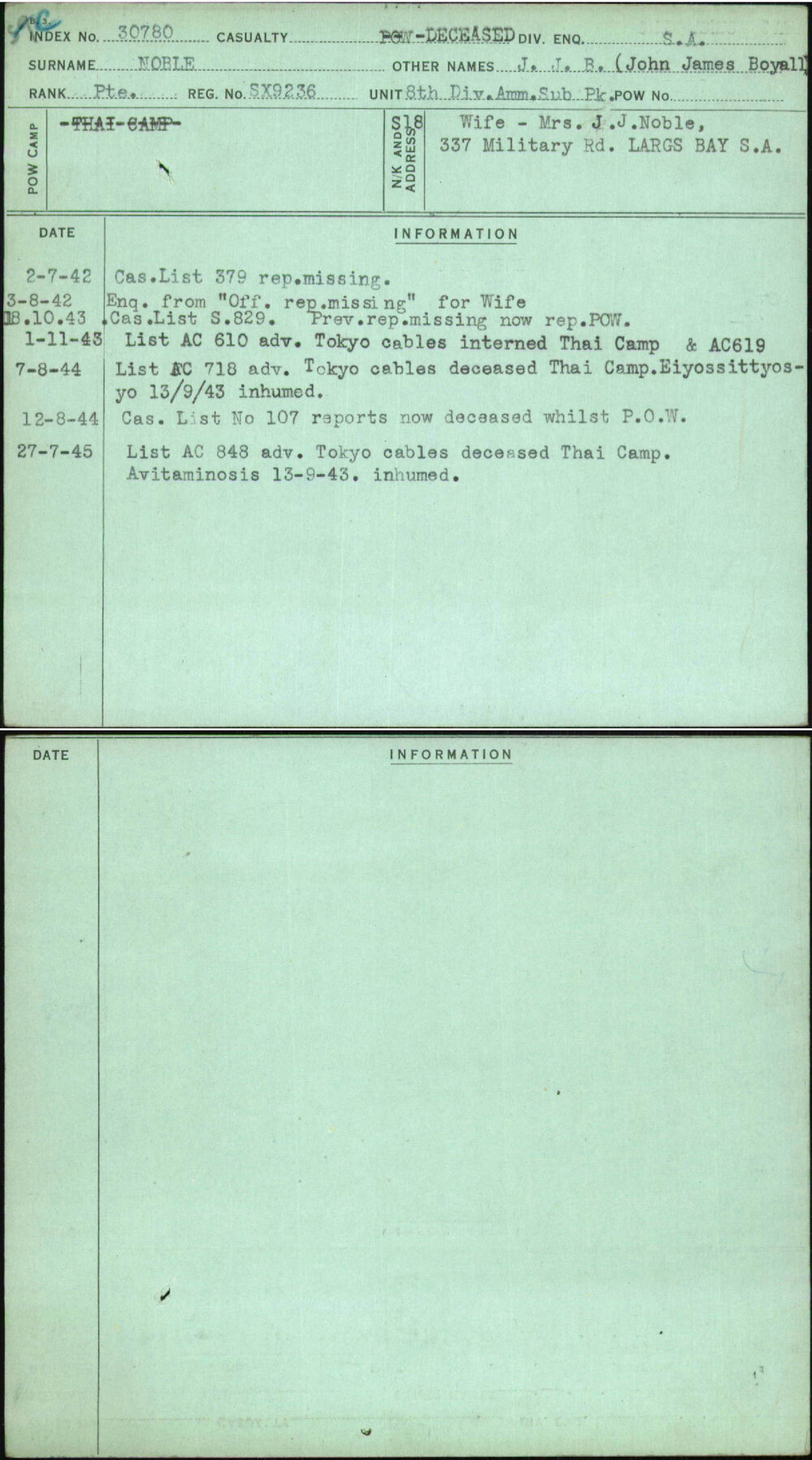 Noble, J J B (John James Boyall), SX9236