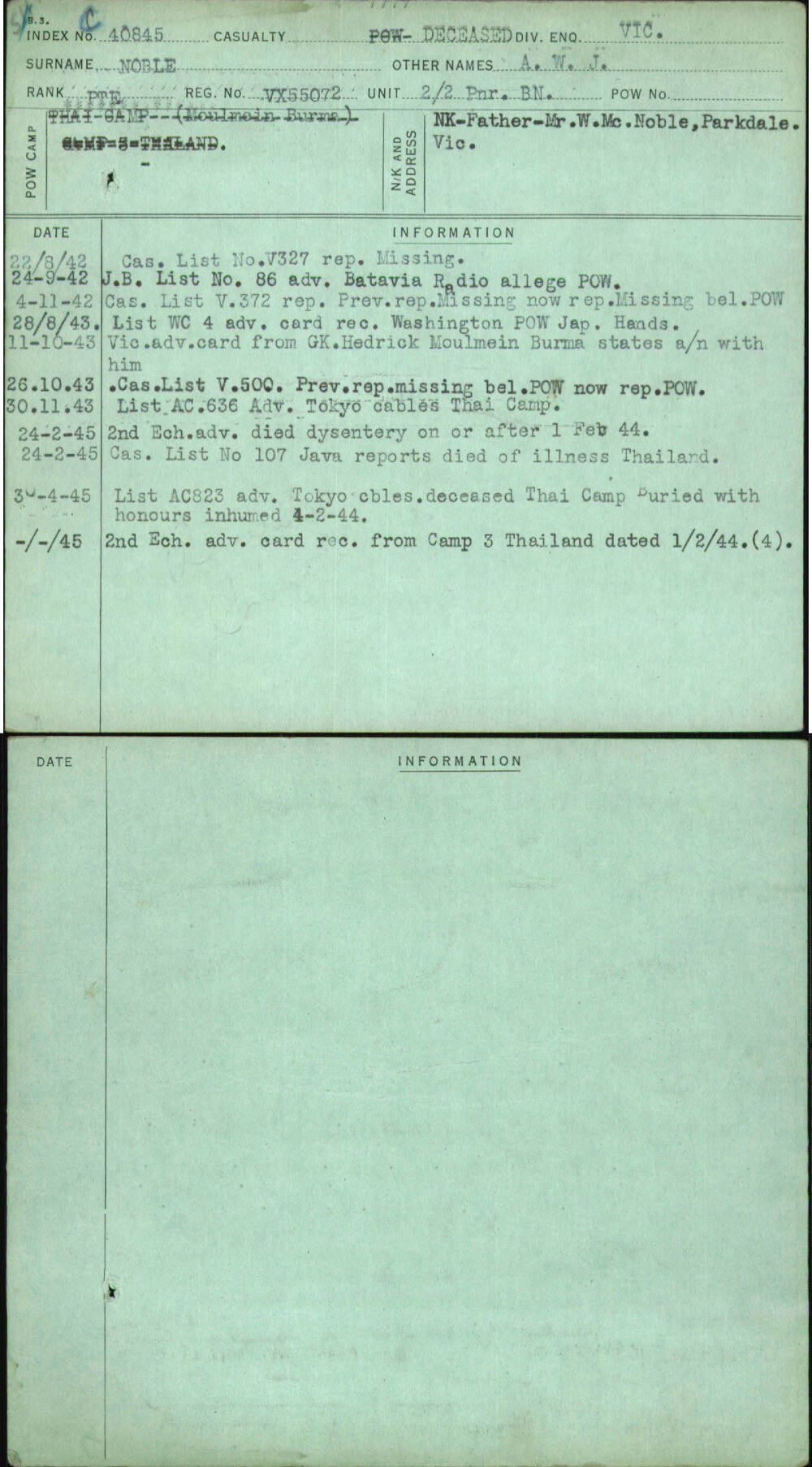 Noble, A W J, VX55072