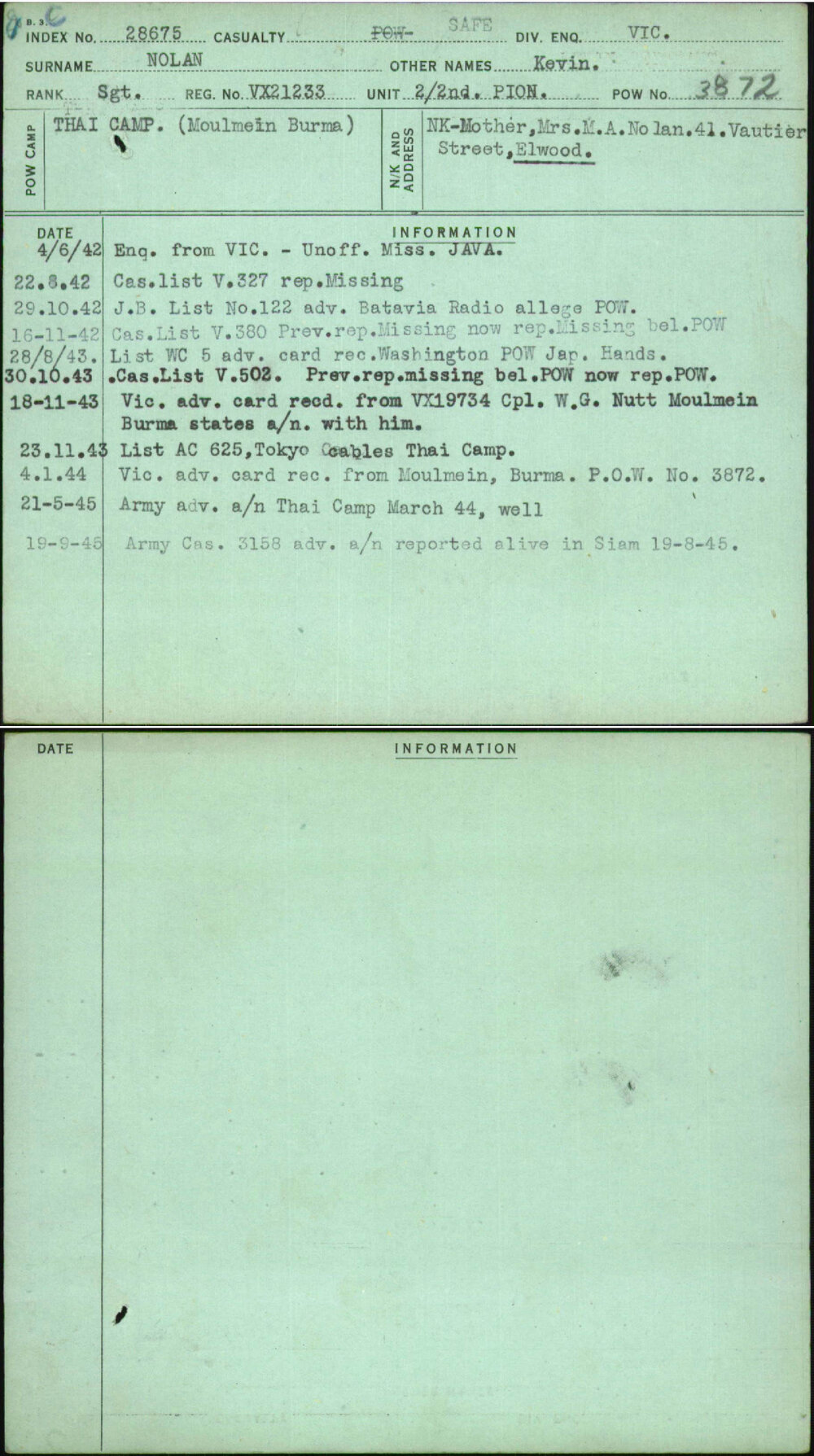 Nolan, Kevin, VX21233