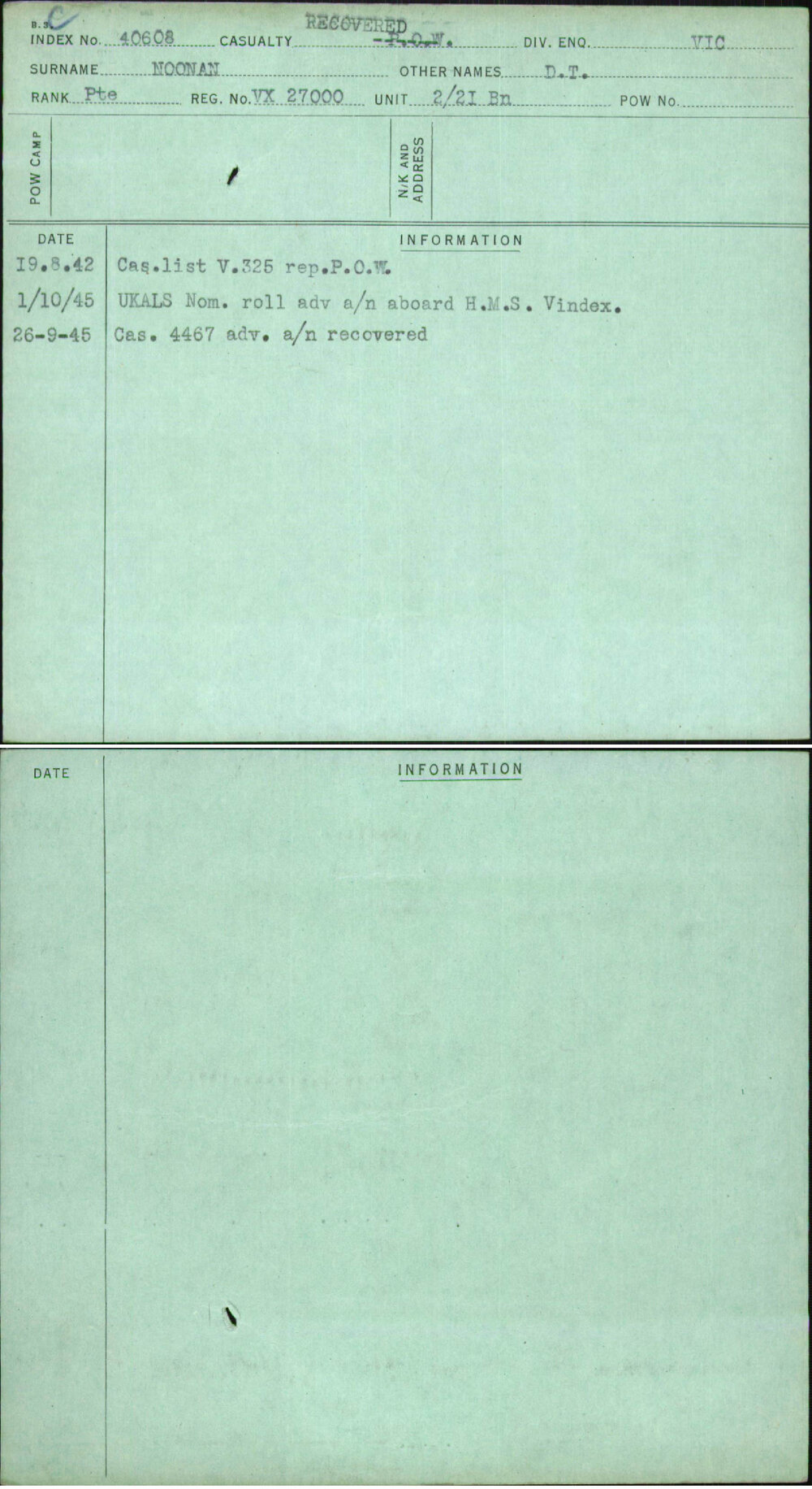 Noonan, D T, VX27000