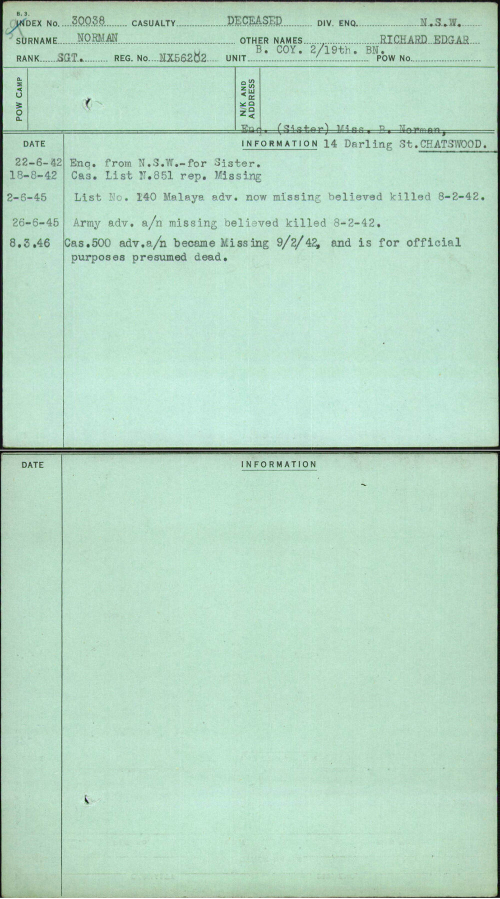 Norman, Richard Edgar, NX56202