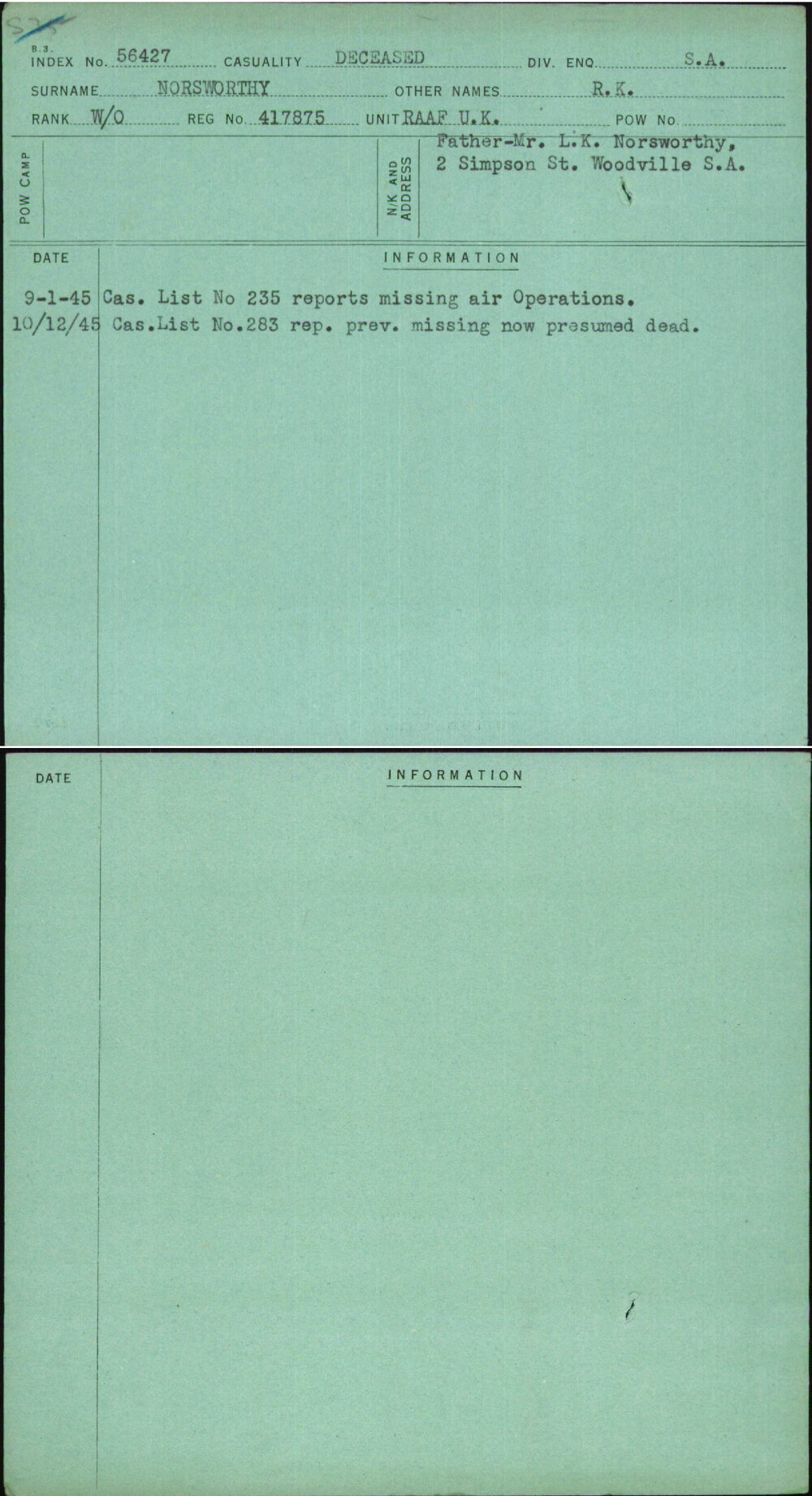 Norsworthy, R K, 417875