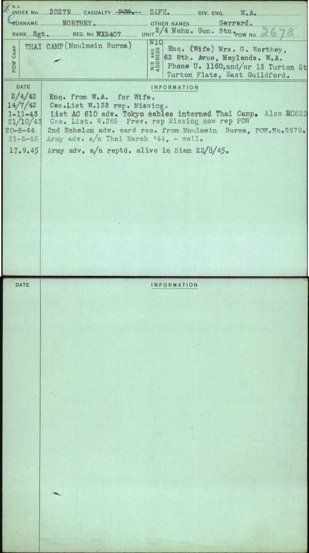 Northey, Gerrard, WX9407