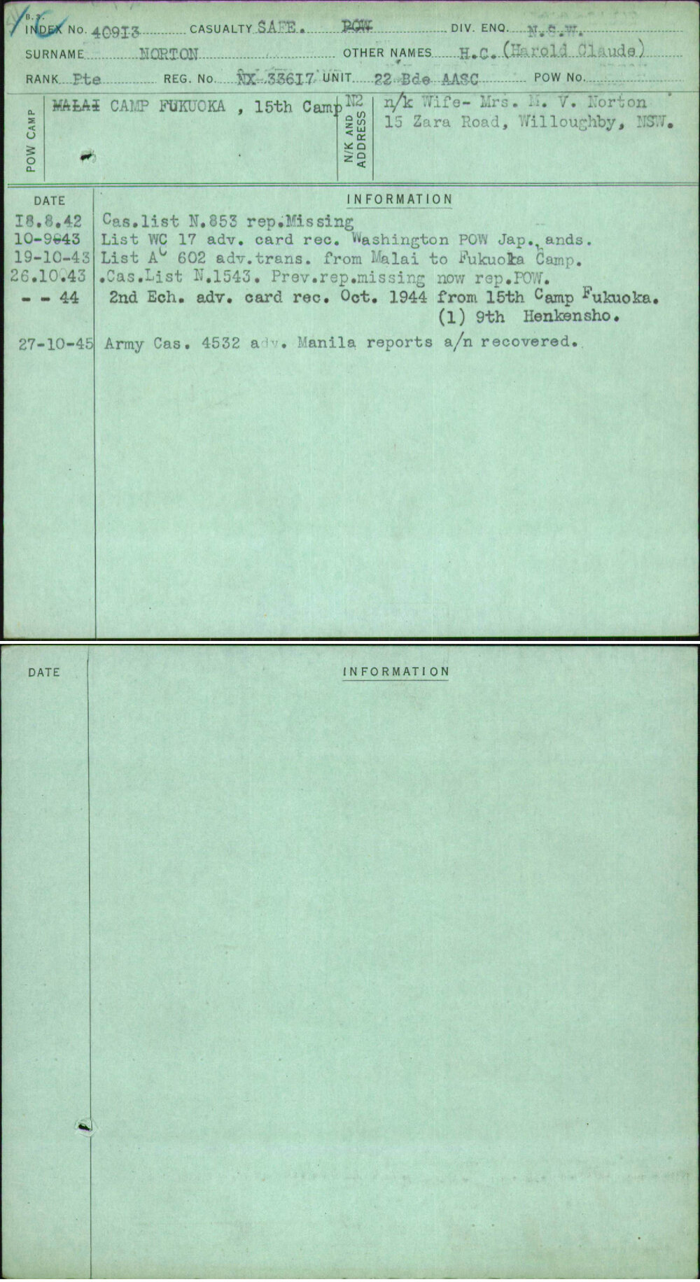 Norton, H C (Harold Claude), NX33617