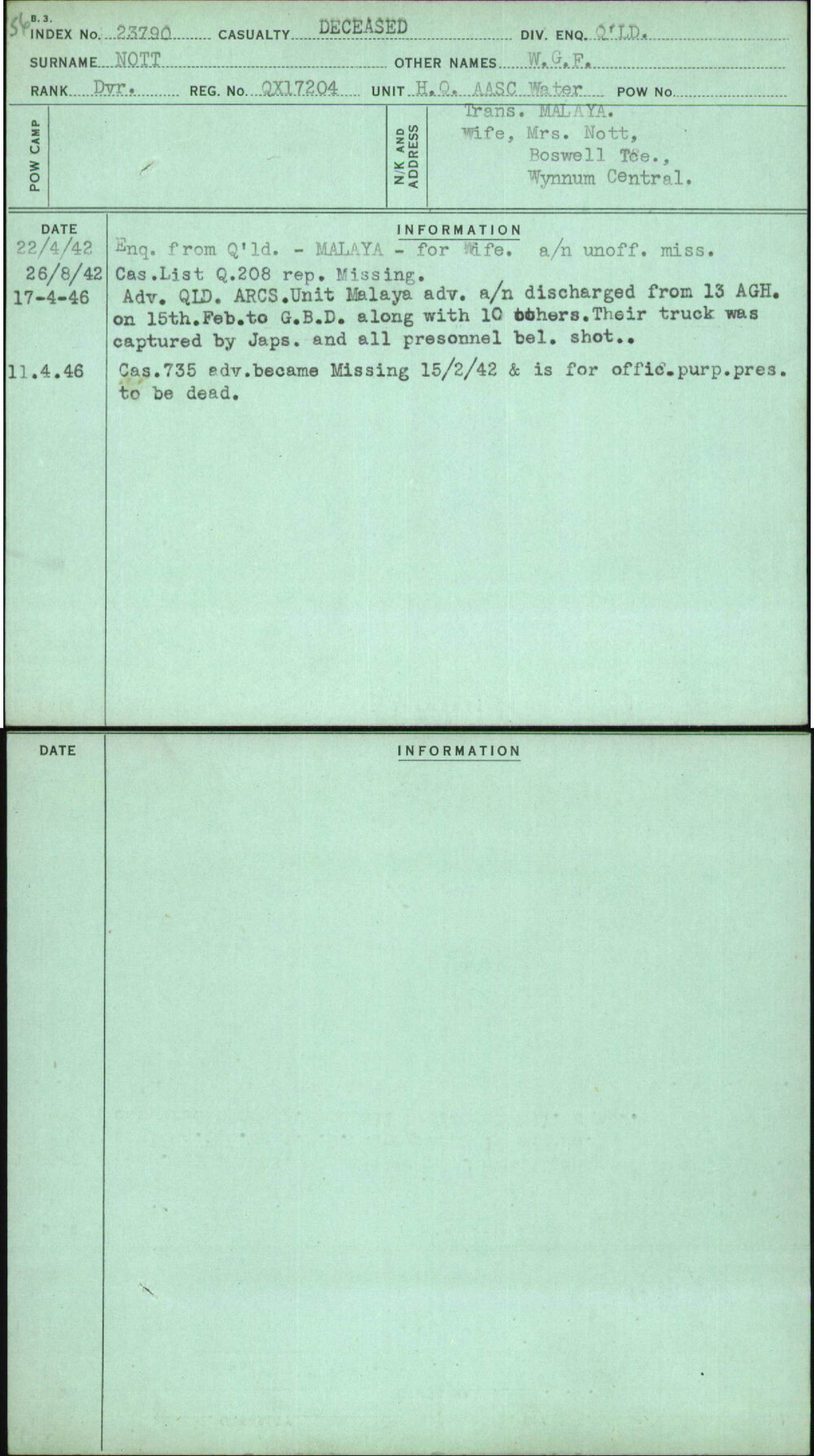 Nott, W G F, QX17204