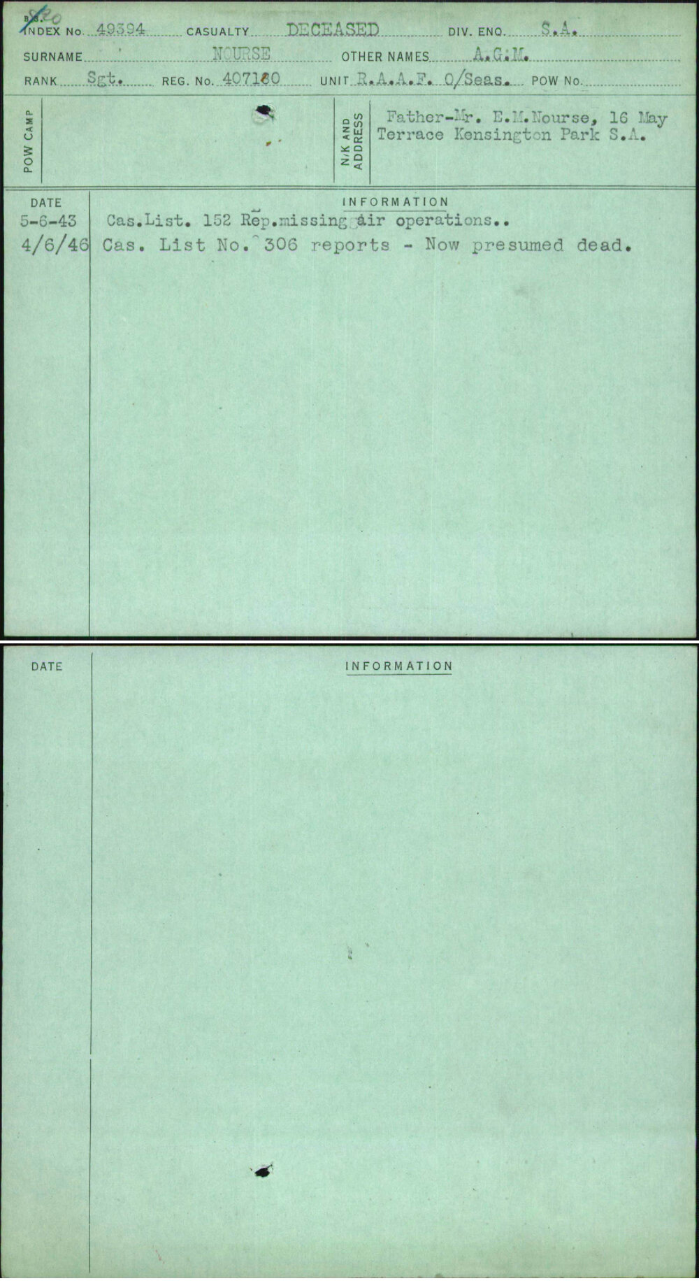 Nourse, A G M, 407180