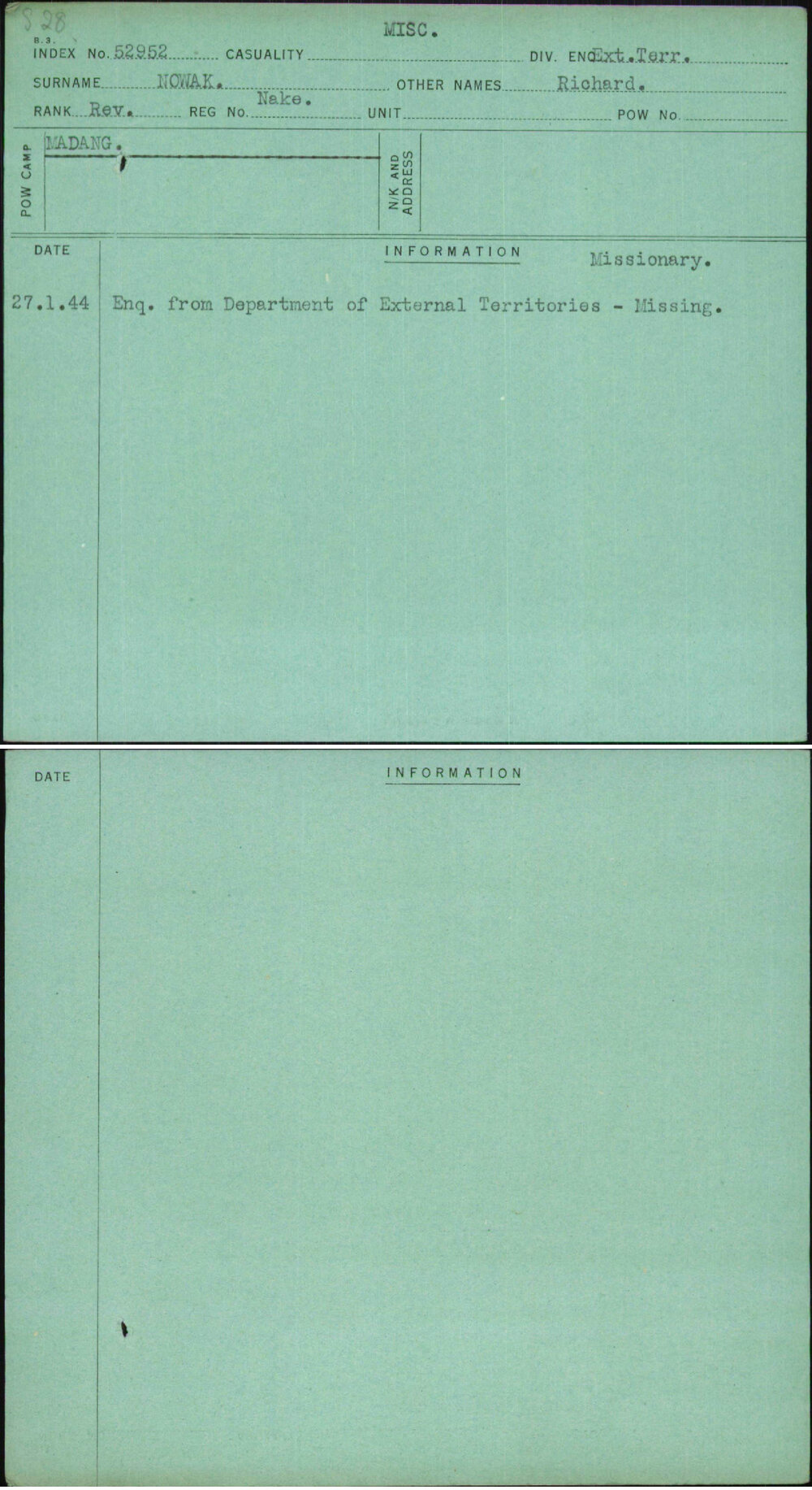 Nowak, Richard, Nake