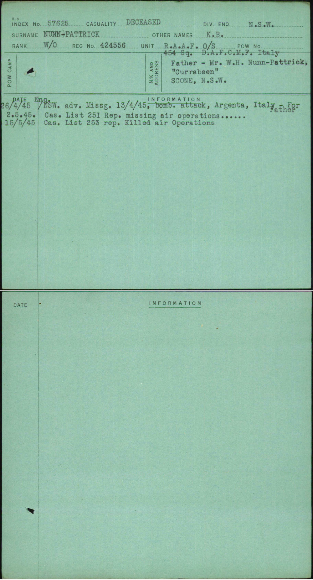 Nunn-Pattrick, K B, 424556