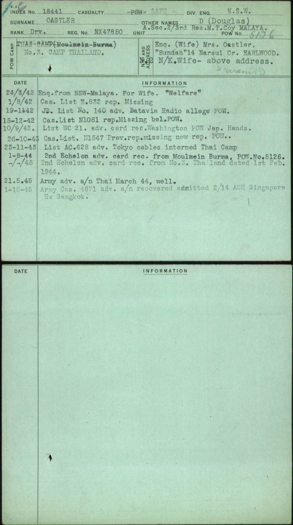 Oastler, D (Douglas), NX47850