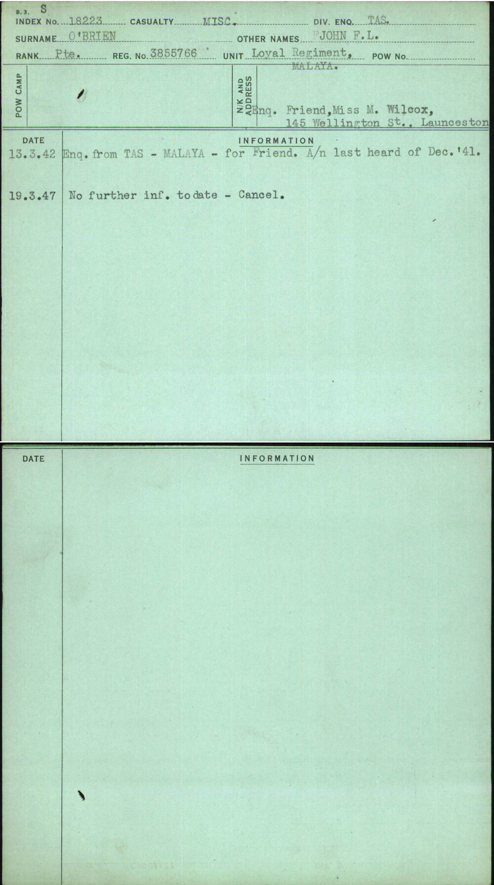 O'Brien, John F L, 3855766