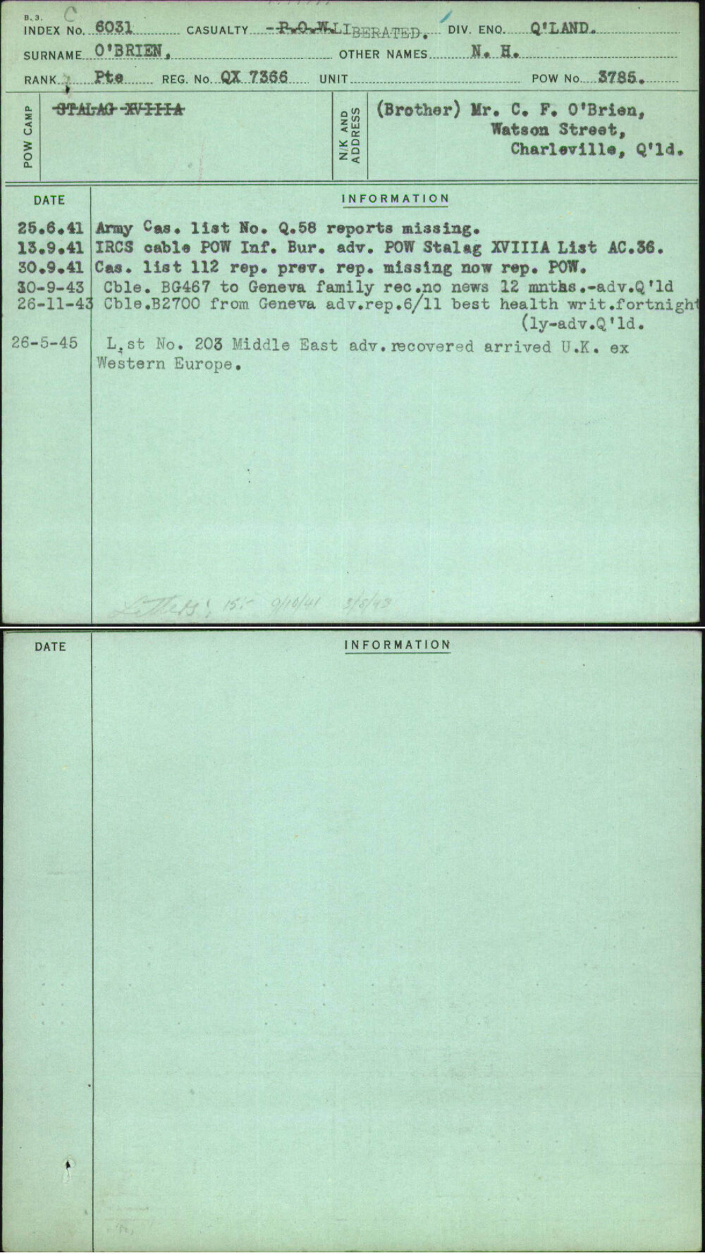 O'Brien, N H, QX7366