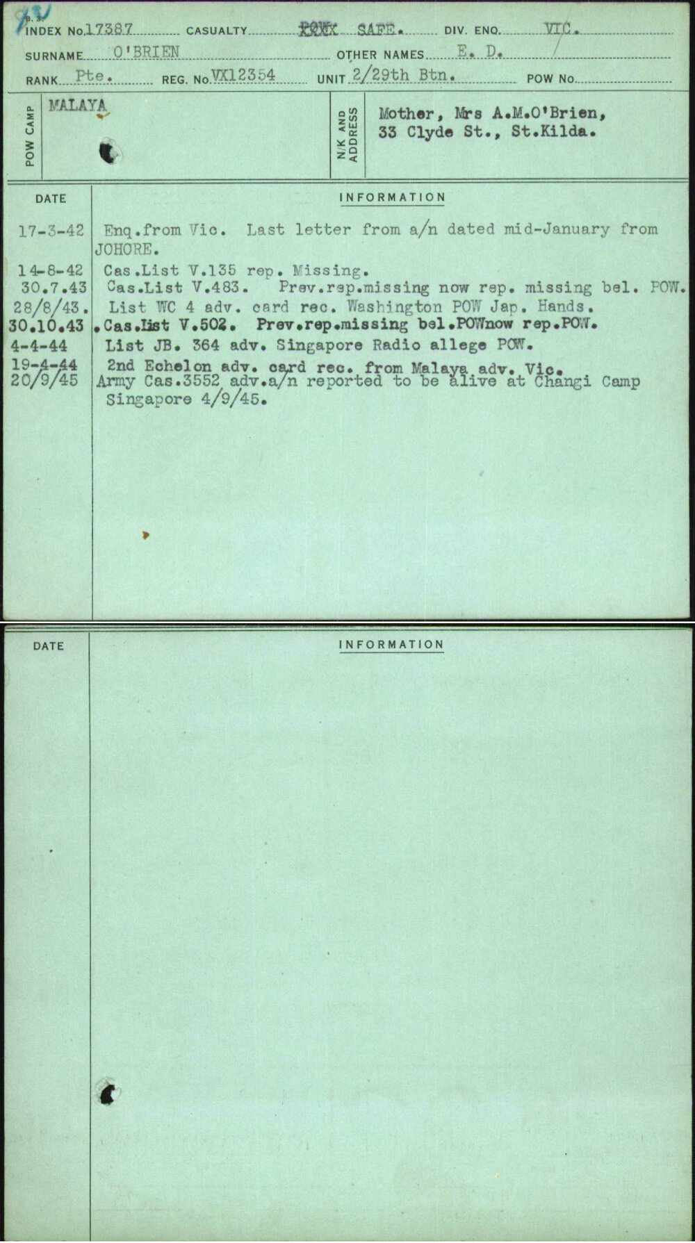 O'Brien, E D, VX12354