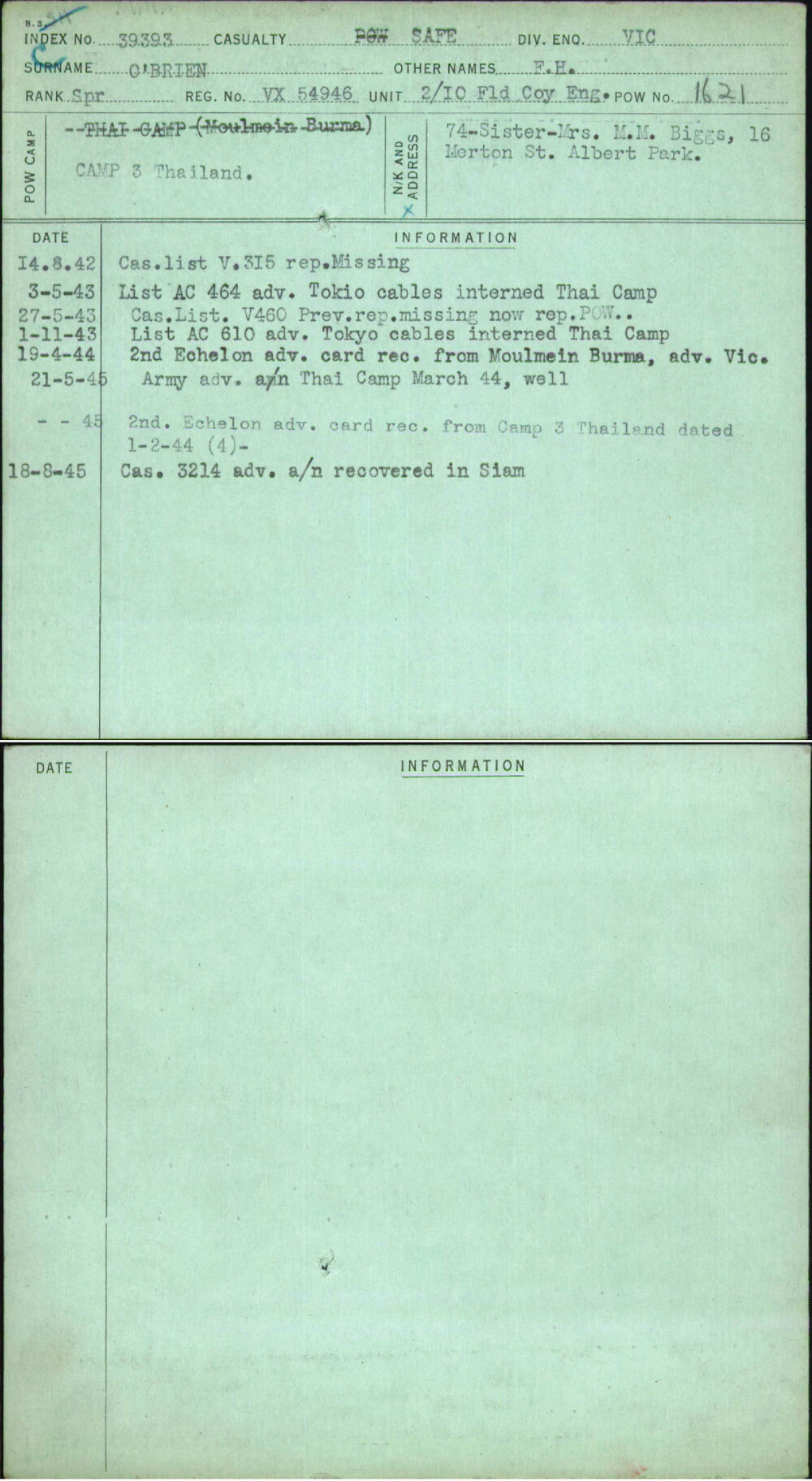 O'Brien, F H, VX54946