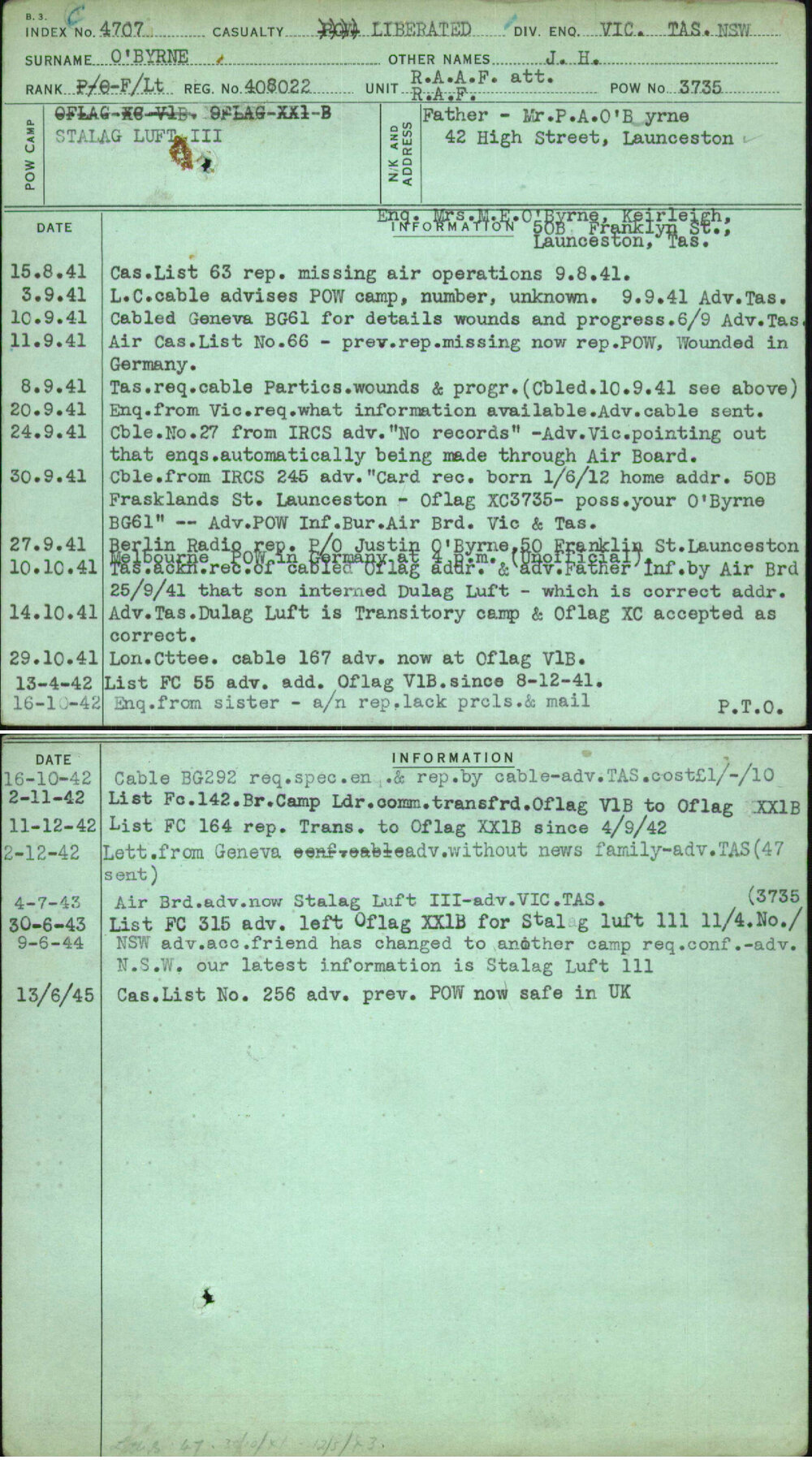O'Byrne, J H, 408022