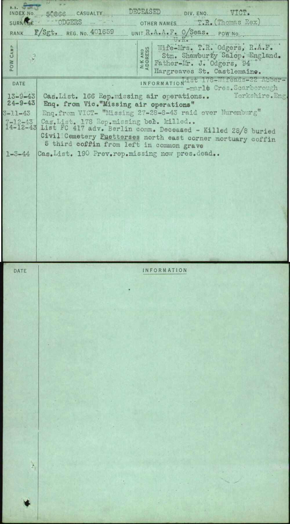 Odgers, T R (Thomas Rex), 401659