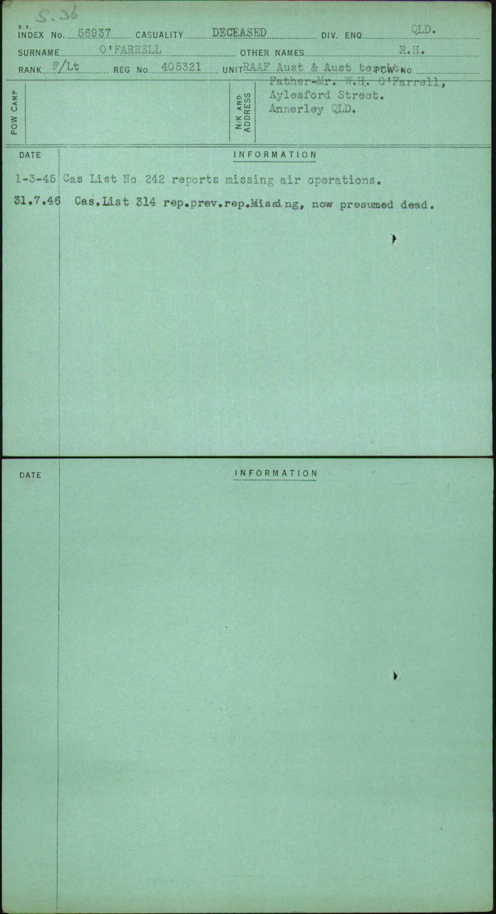 O'Farrell, R H, 405321