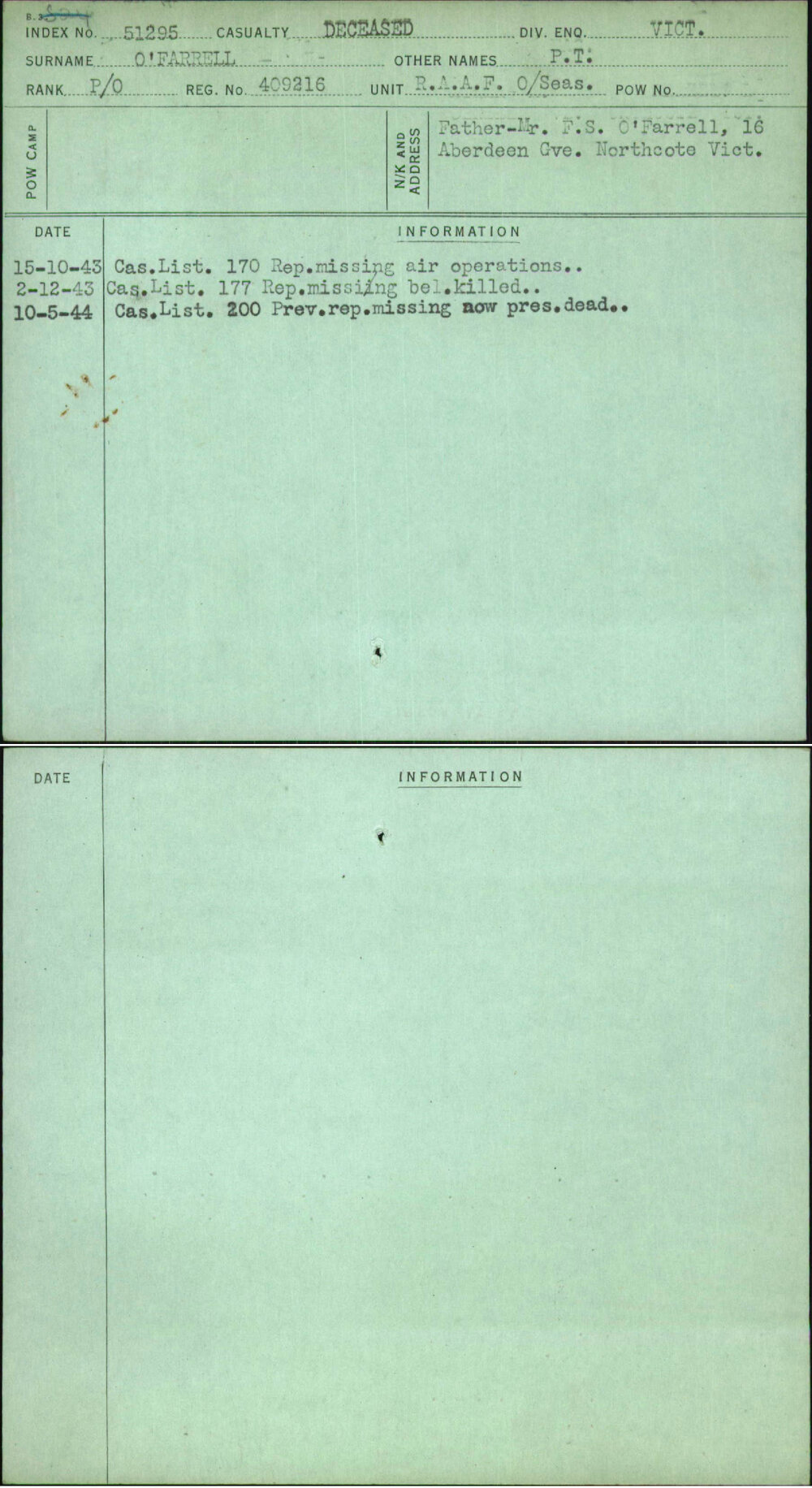 O'Farrell, P T, 409216