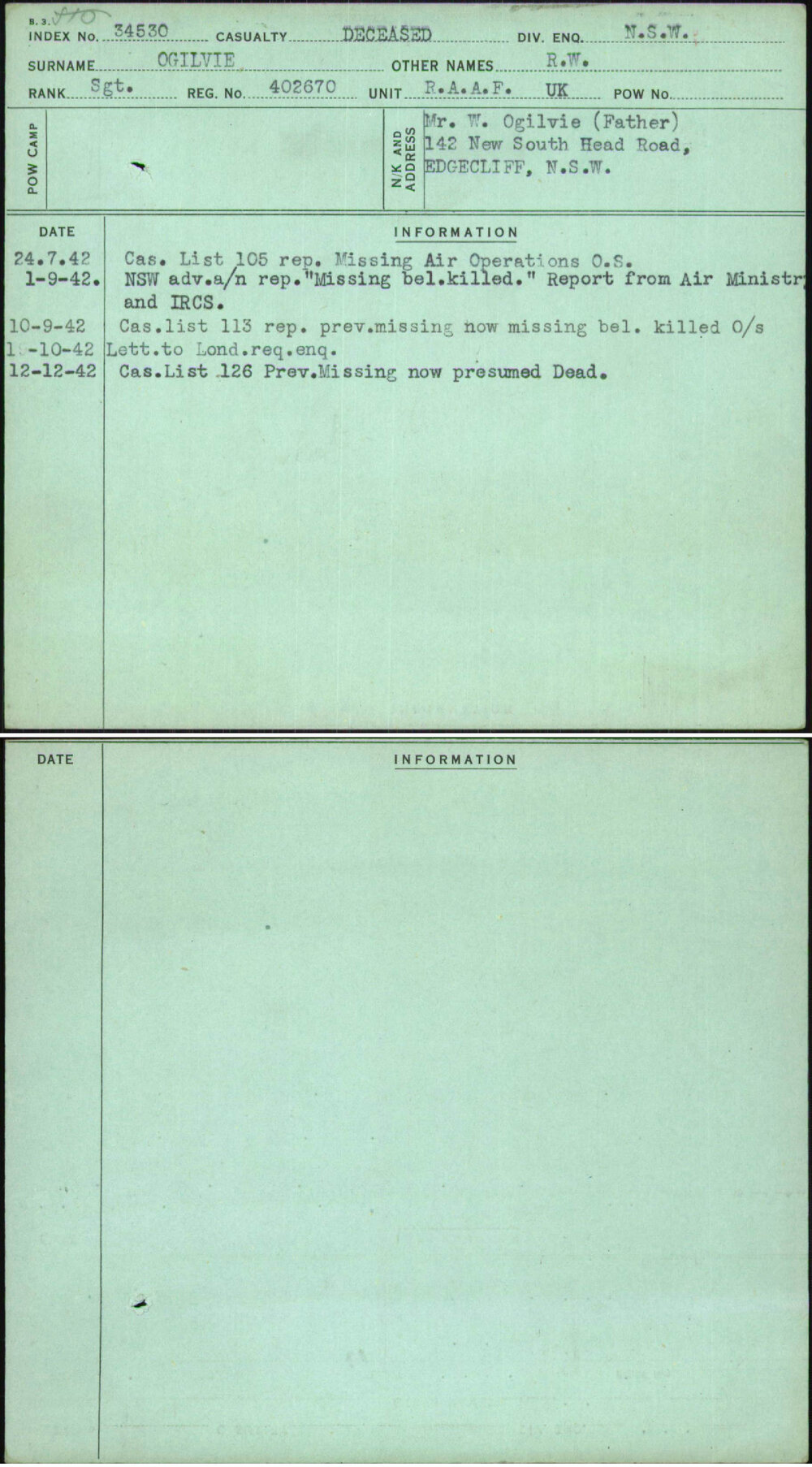 Ogilvie, R W, 402670