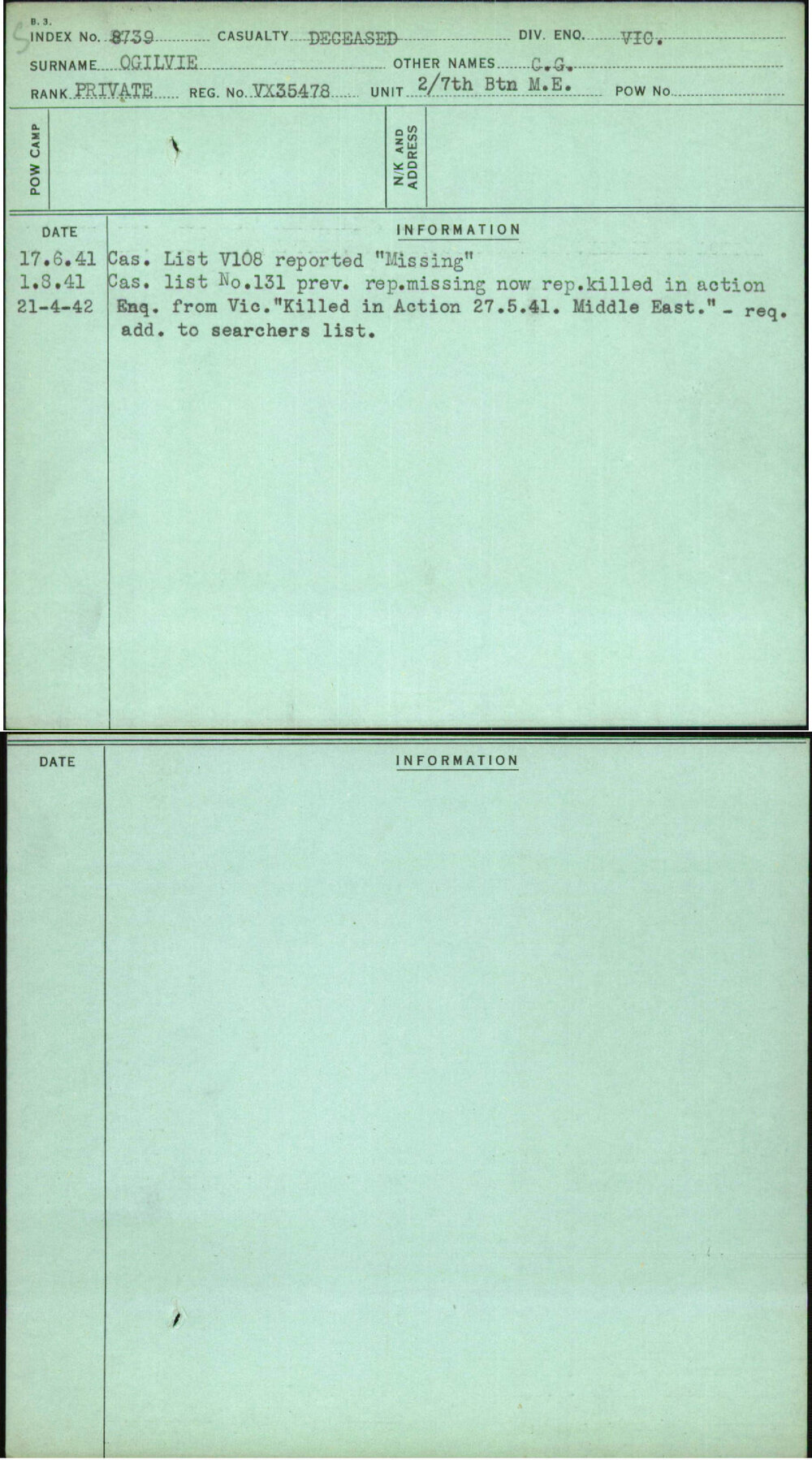 Ogilvie, C G, VX35478