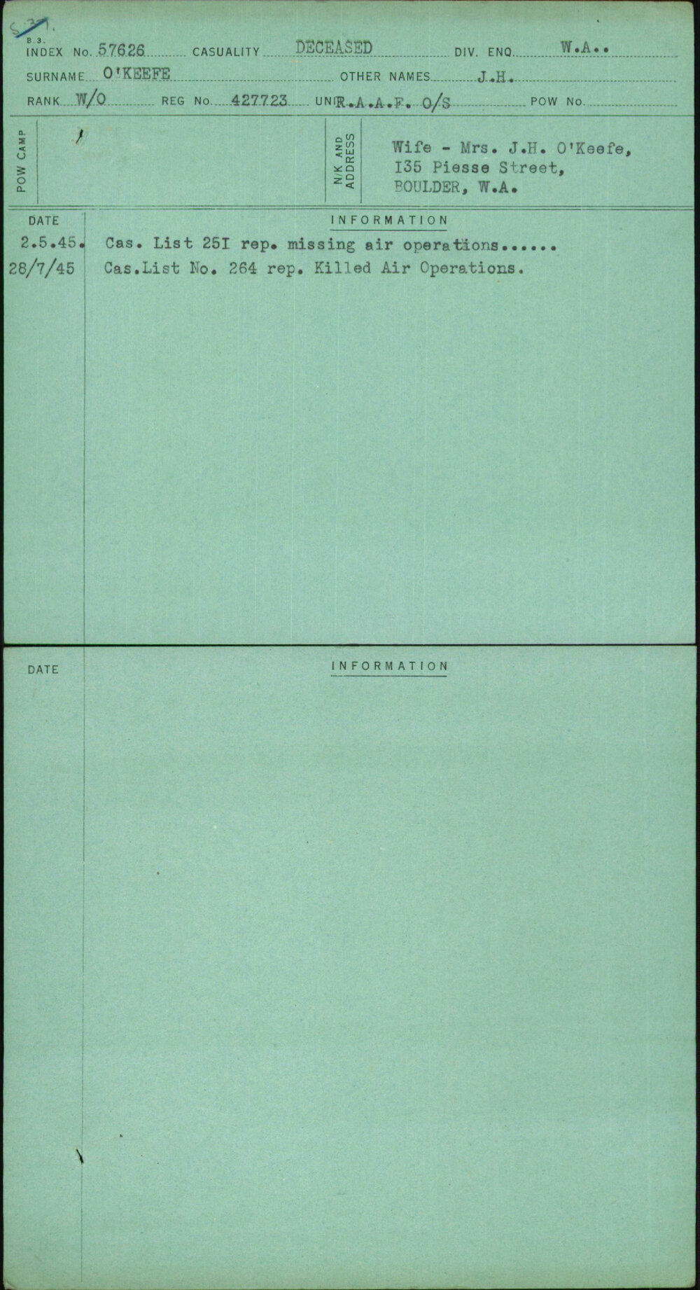 O'Keefe, J H, 427723