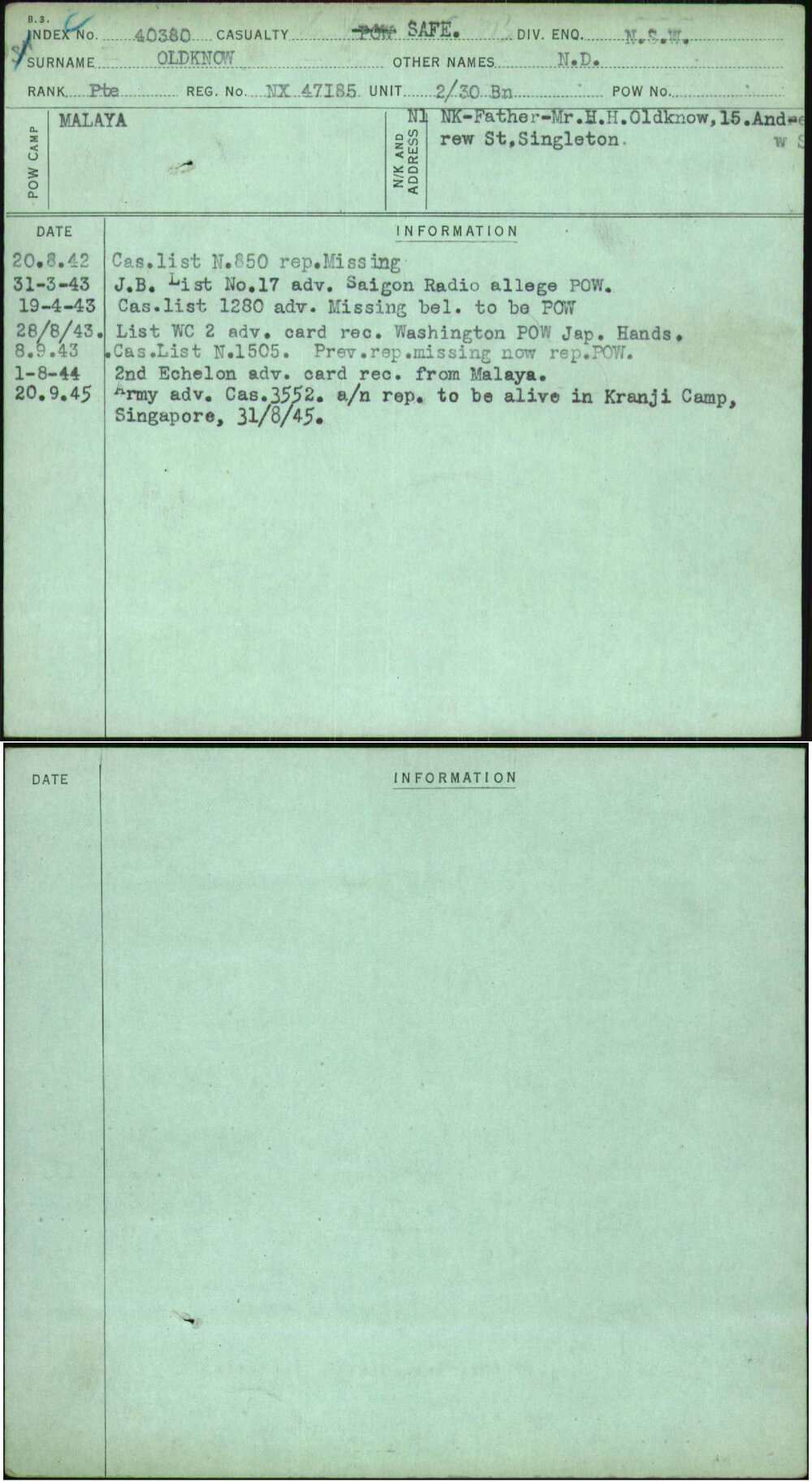 Oldknow, N D, NX47185