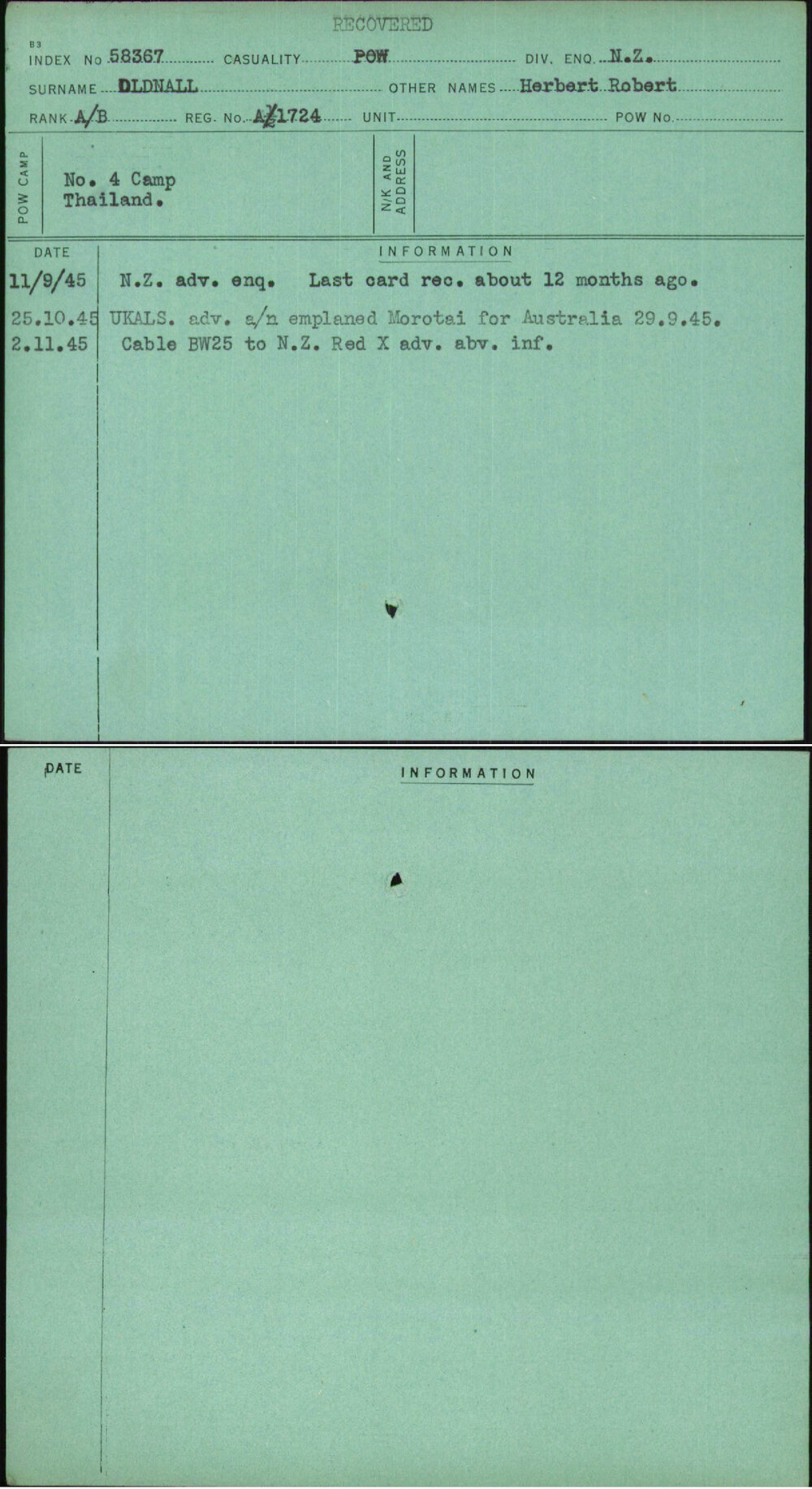 Oldnall, Herbert Robert, A-1724