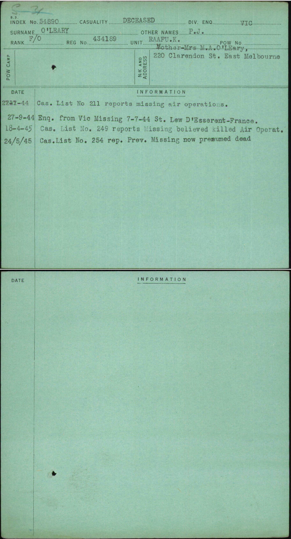 O'Leary, P J, 434189