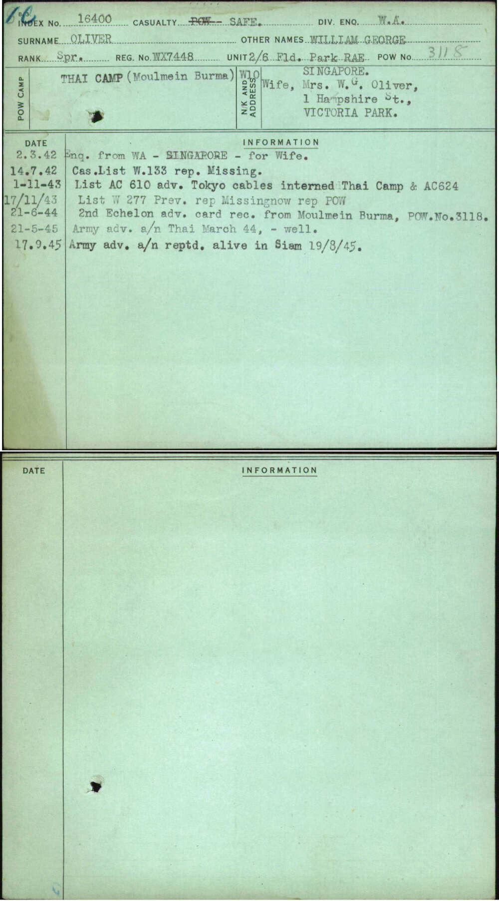 Oliver, William George, WX7448