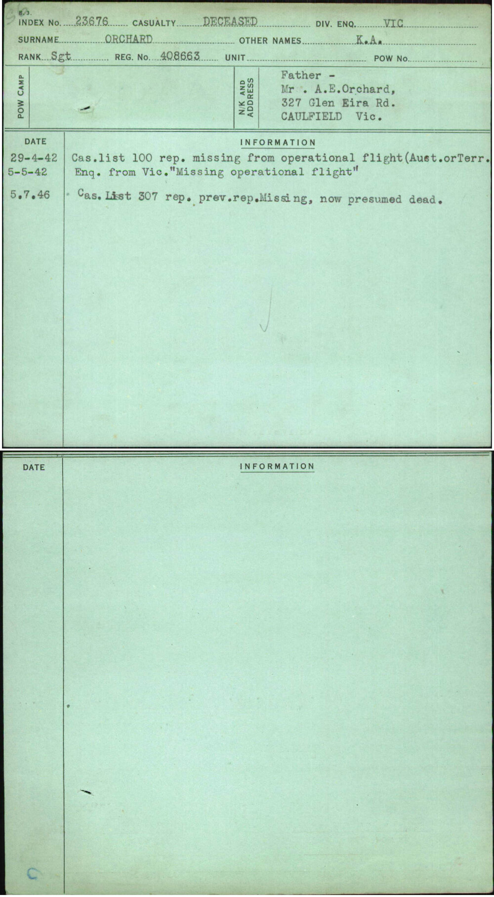 Orchard, K A, 408663
