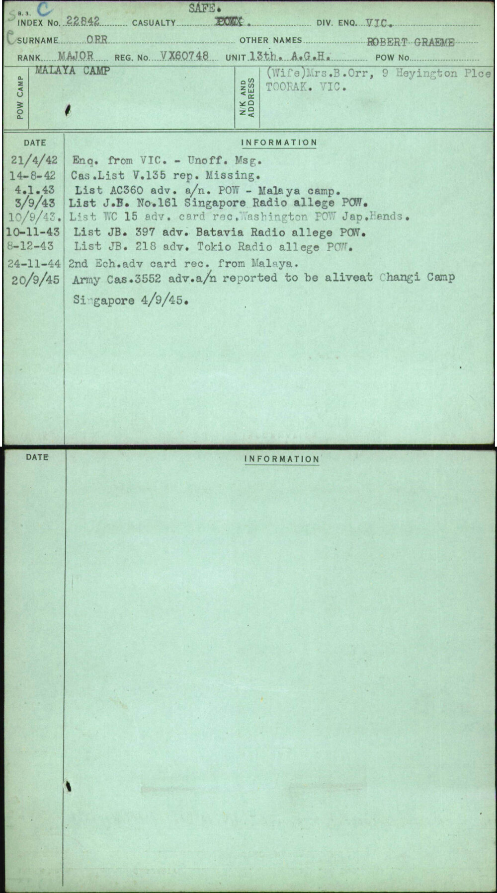 Orr, Robert Graeme, VX60748