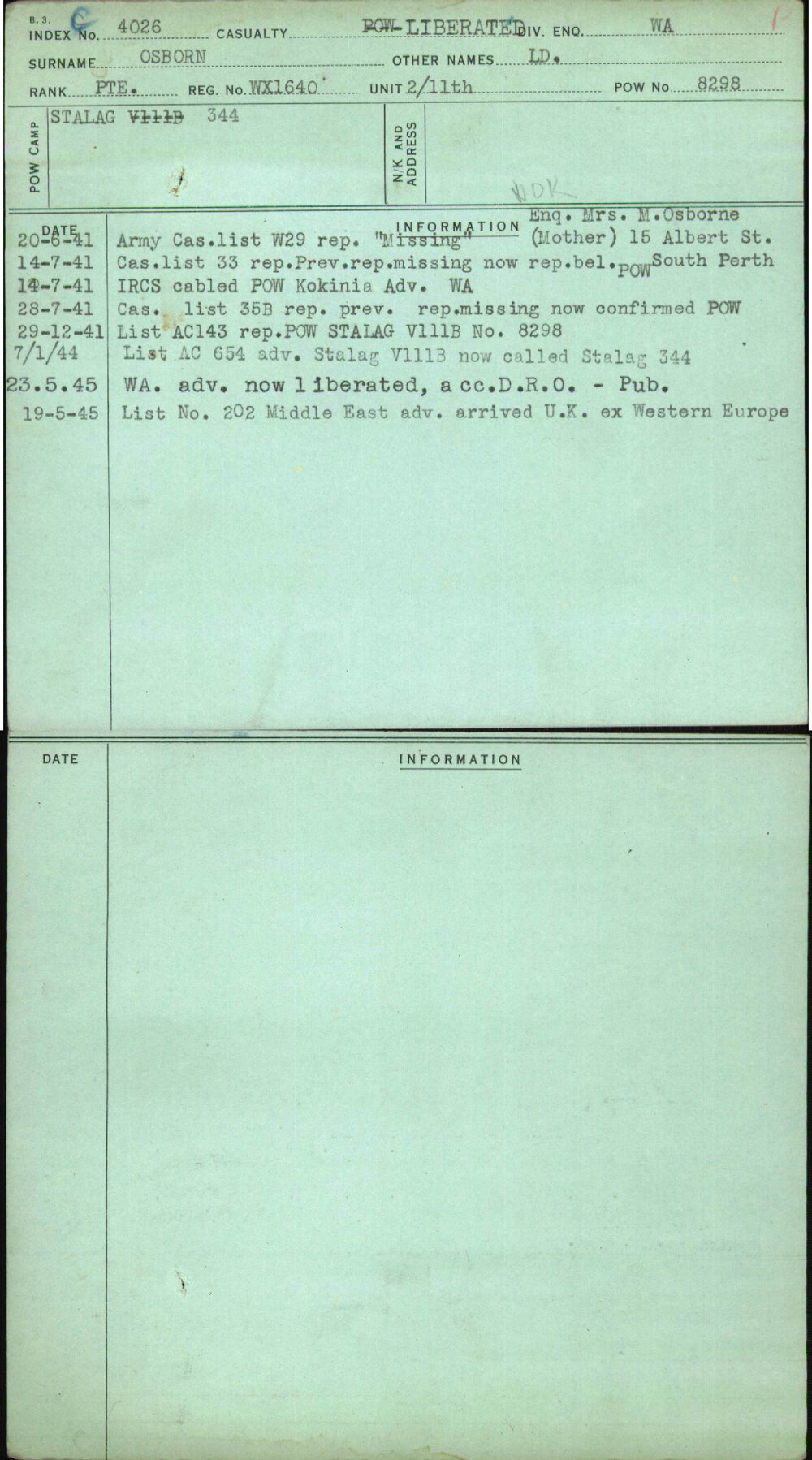 Osborn, Ld, WX1640