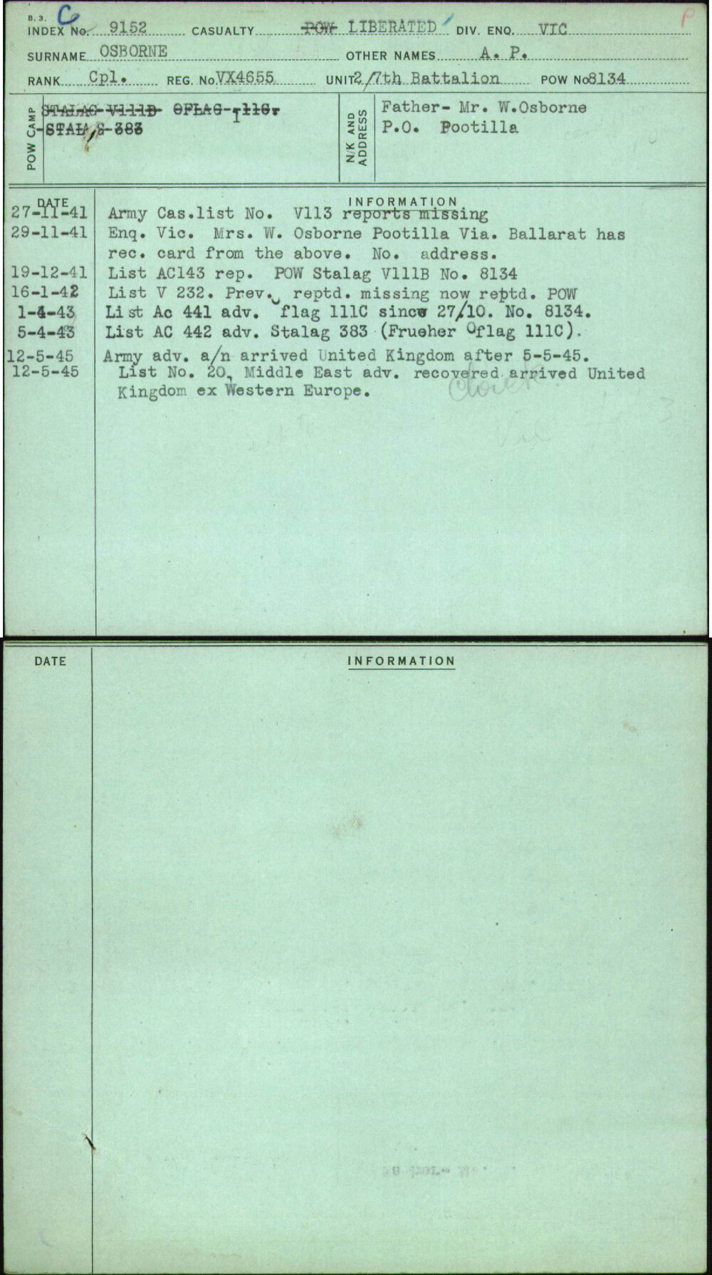 Osborne, A P, VX4655