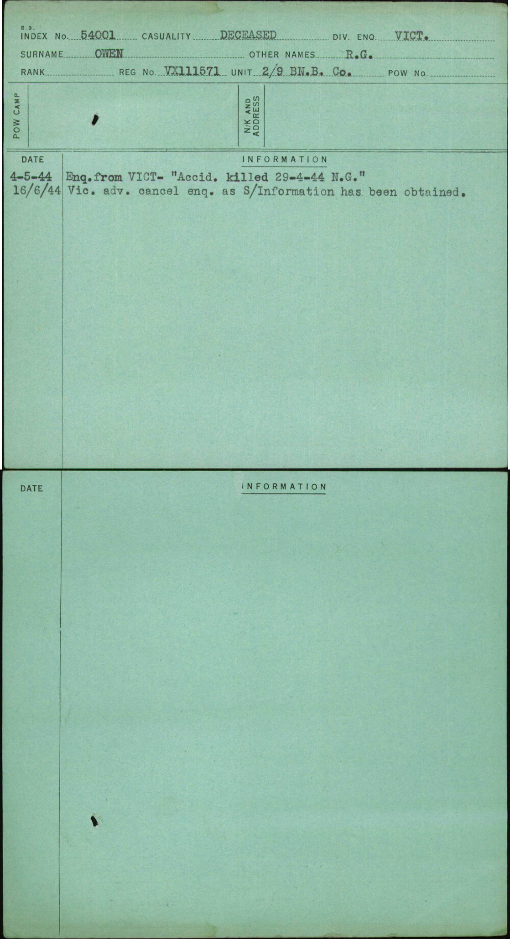 Owen, R G, VX111571