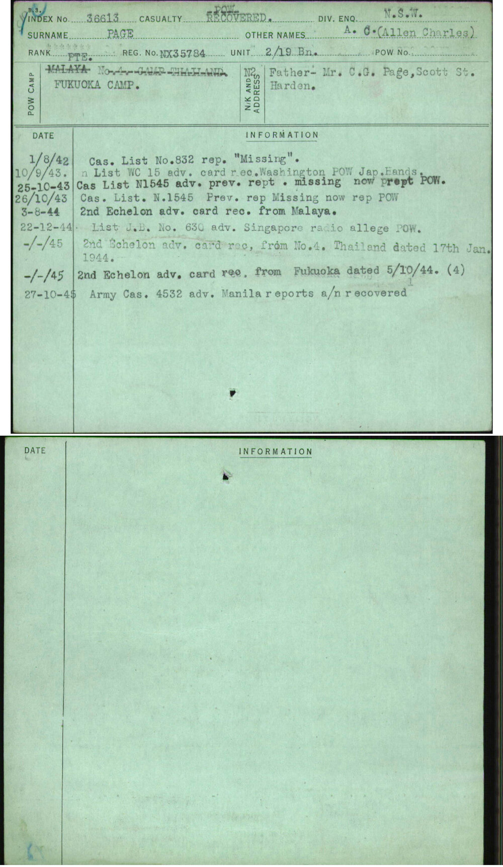 Page, A C (Allen Charles), NX35784