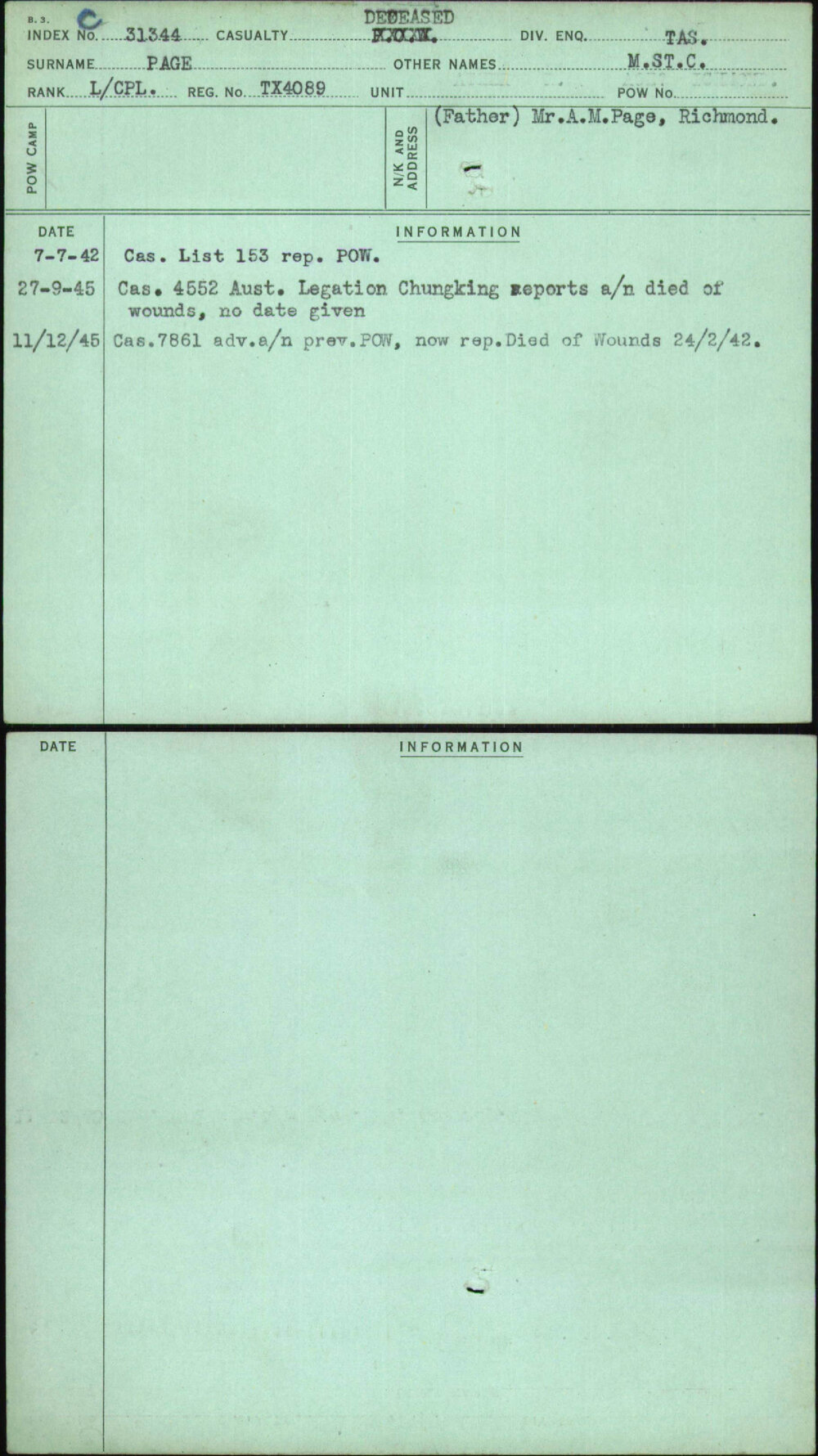 Page, M St C, TX4089