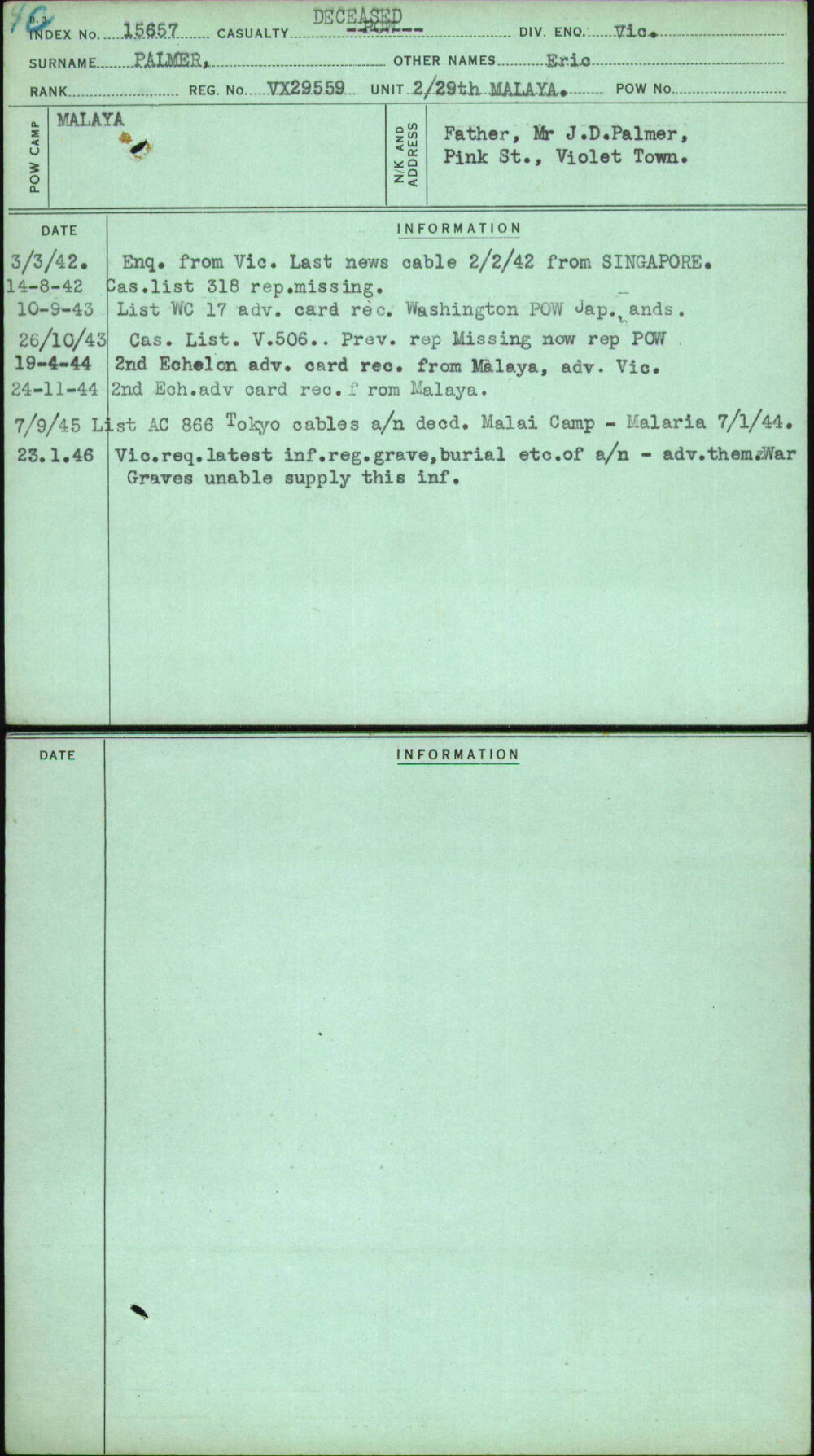Palmer, Eric, VX29559