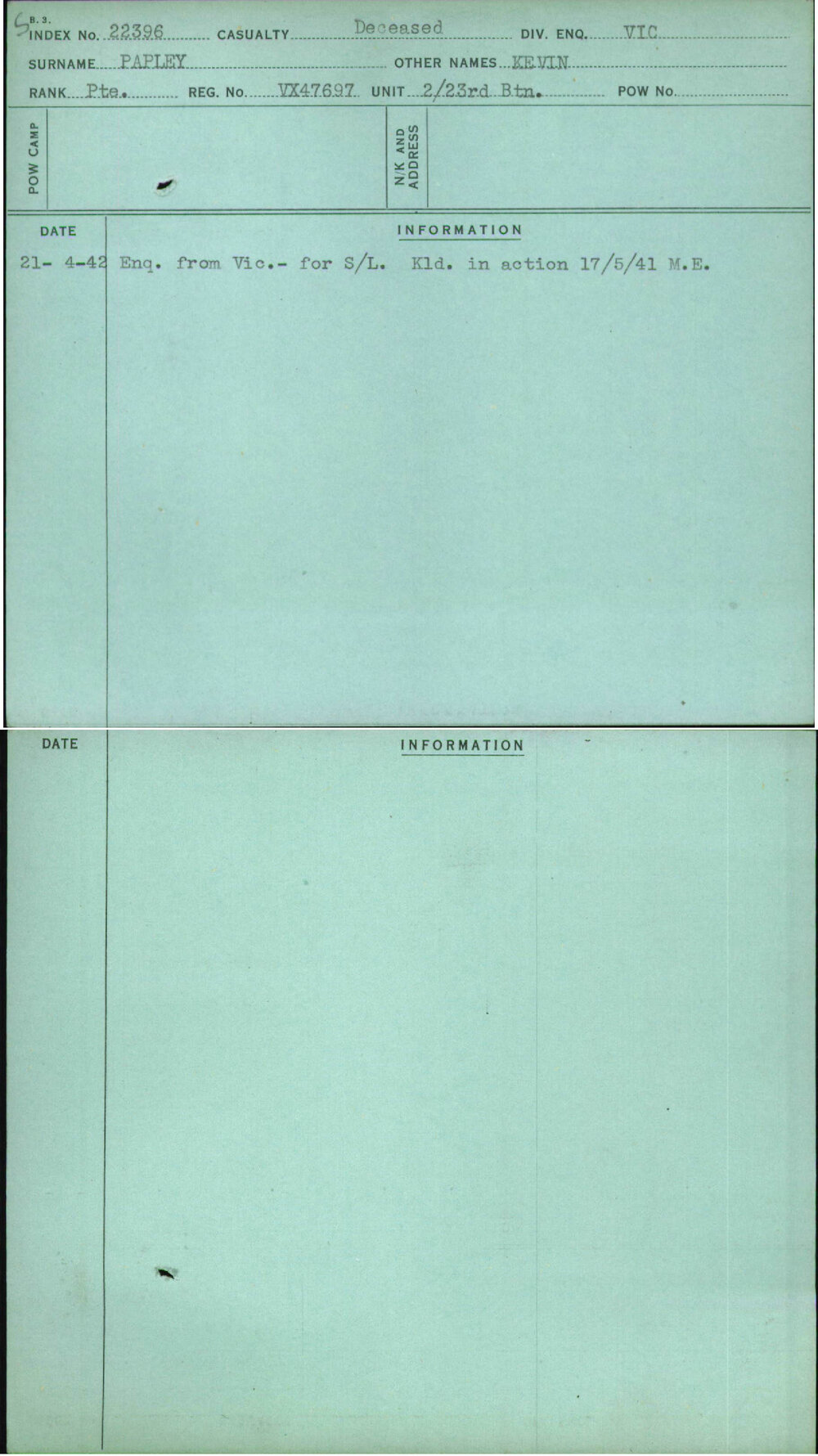 Papley, Kevin, VX47697