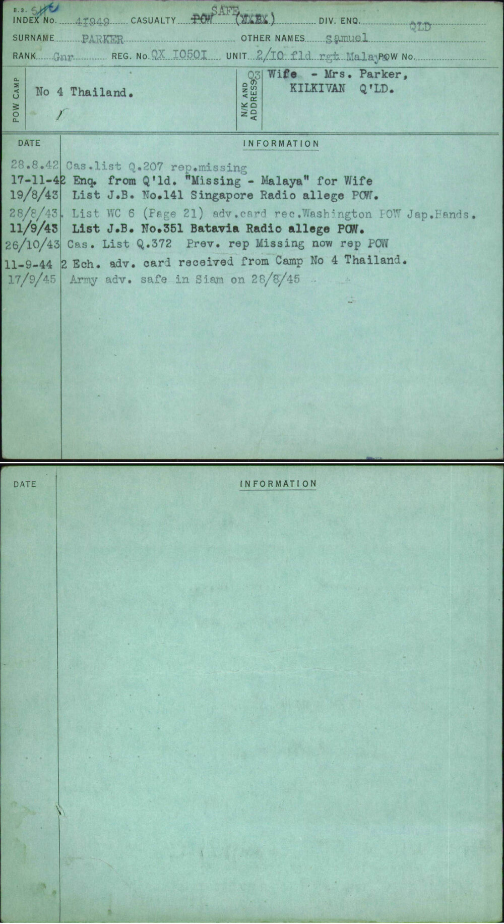Parker, Samuel, QX10501