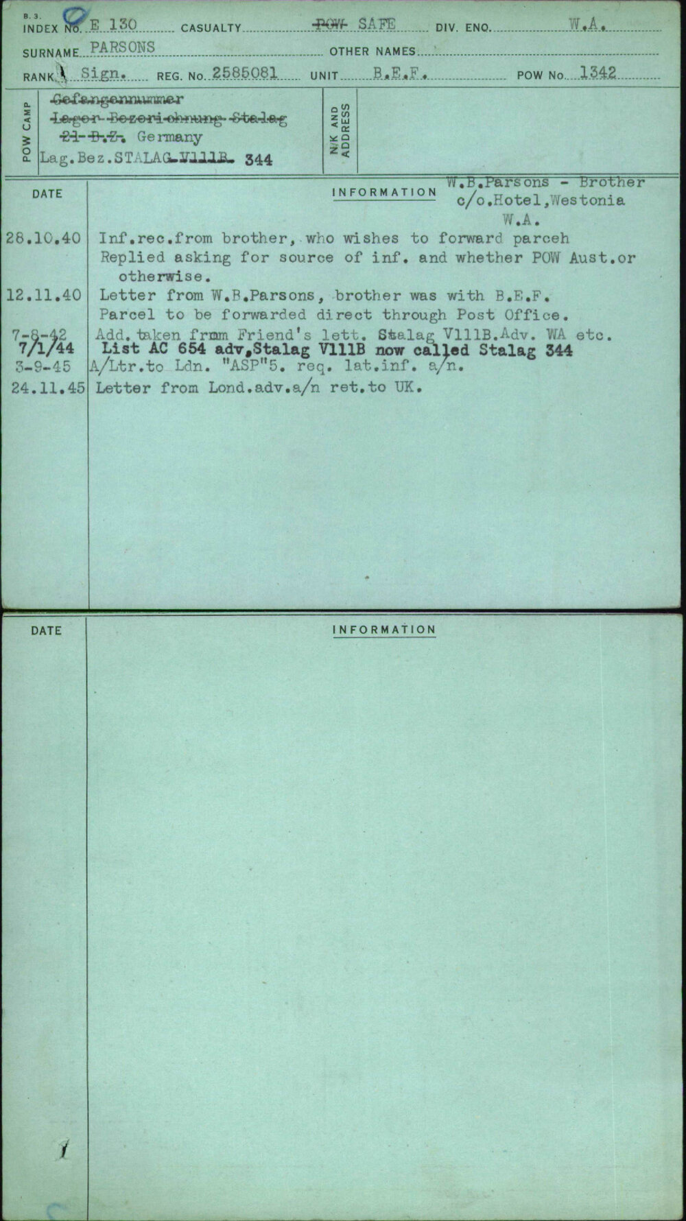 Parsons, [No Given Name], 2585081