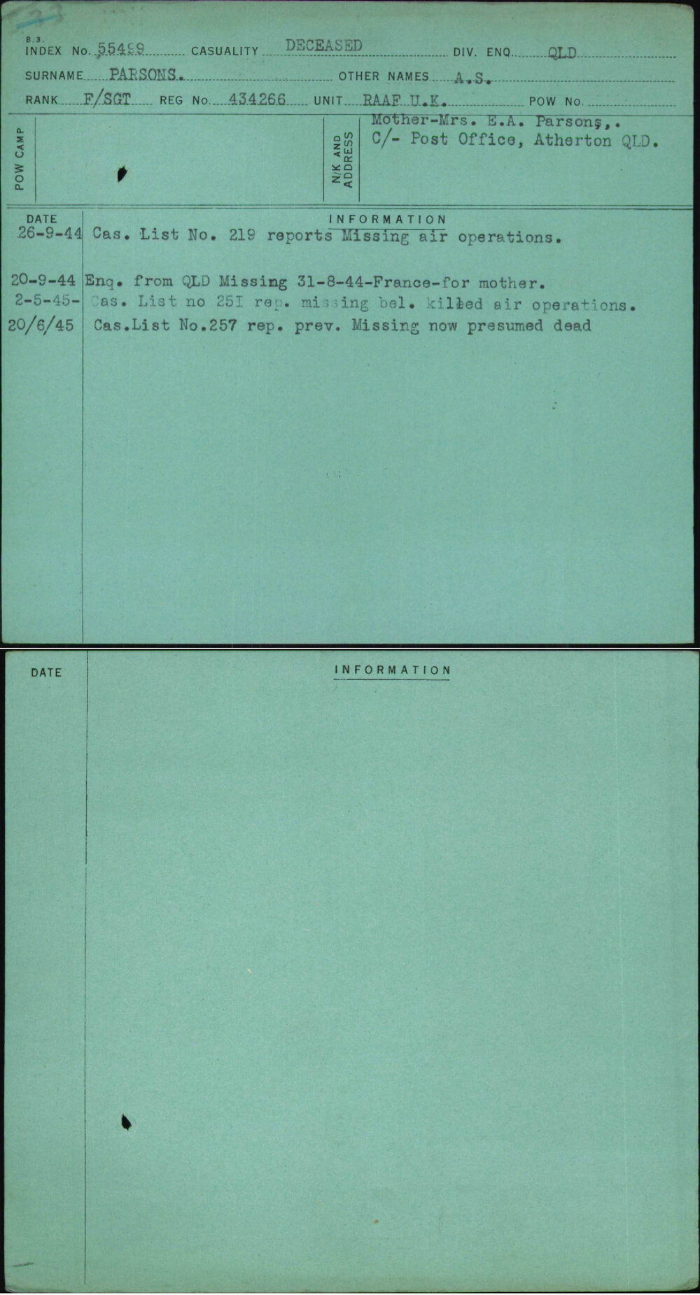 Parsons, A S, 434266