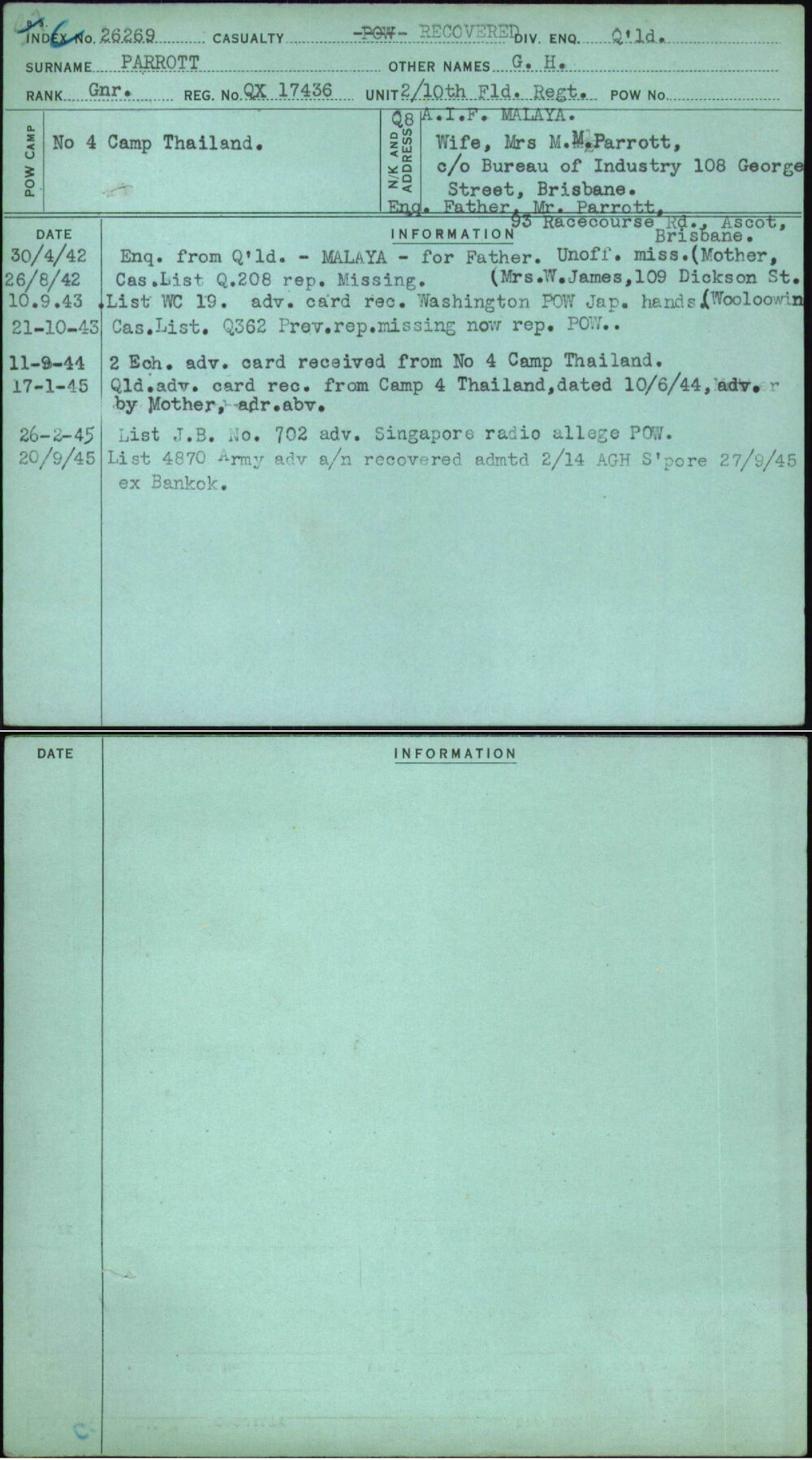 Parrott, G H, QX17436