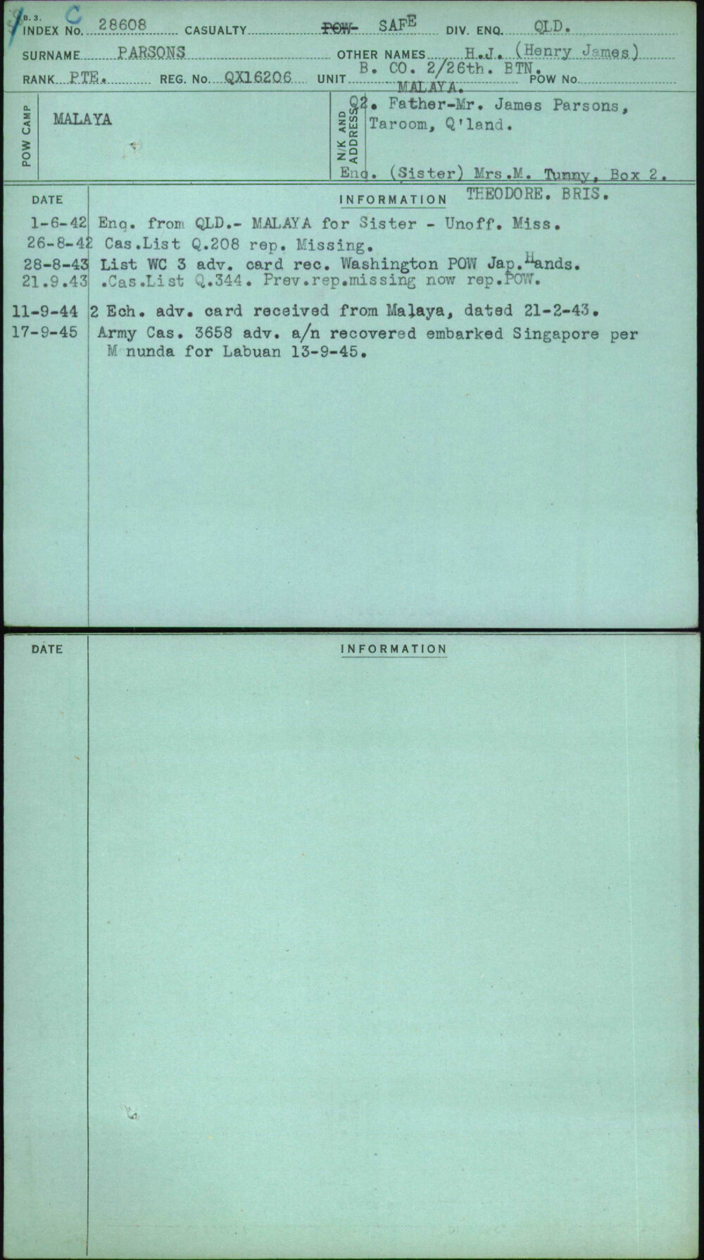 Parsons, H J (Henry James), QX16206