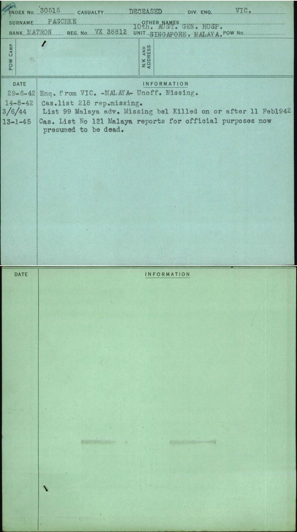 Paschke, [No Given Name], VX38812