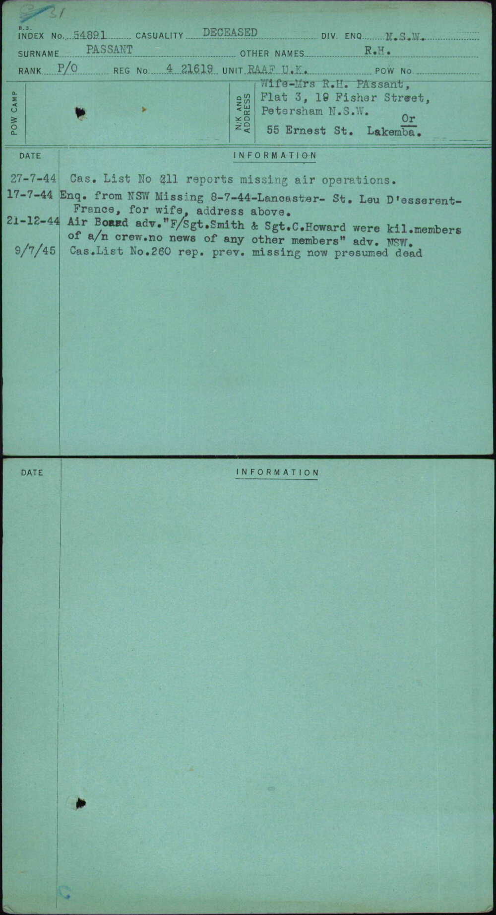 Passant, R H, 421619